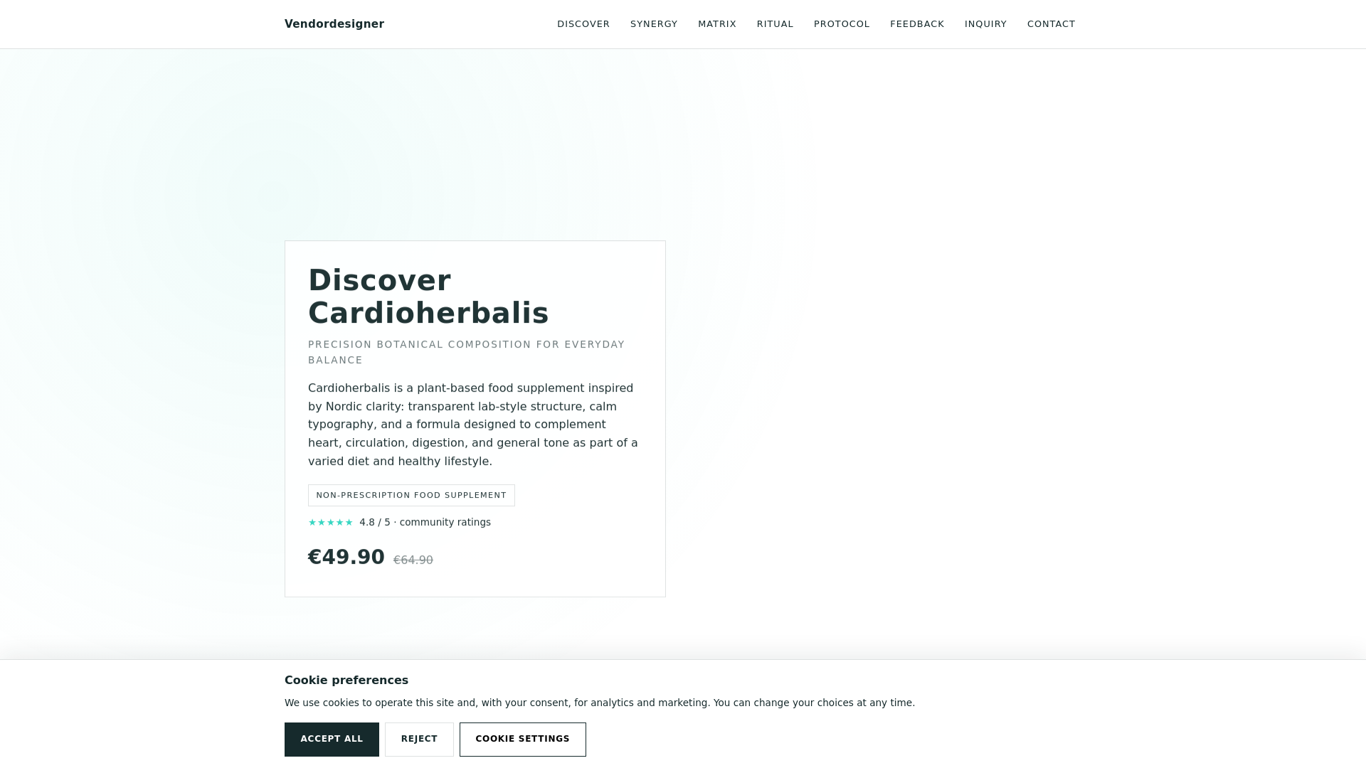 website screenshot of https://vendordesigner.world/
