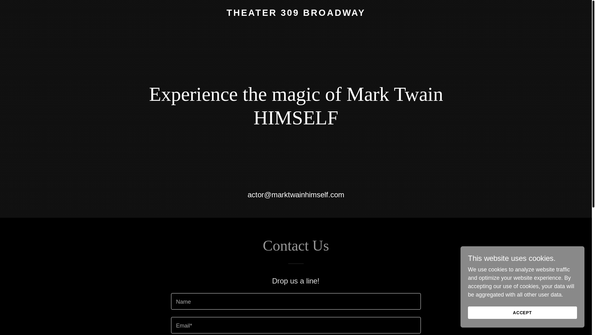website screenshot of https://marktwainhimself.com/