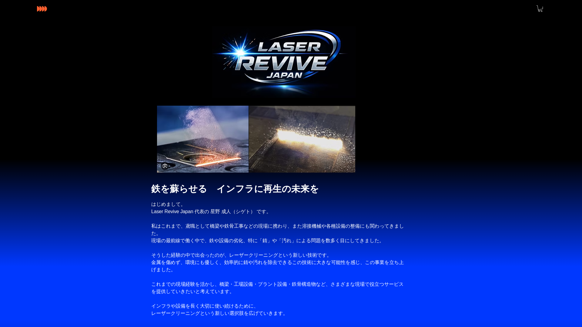 website screenshot of https://laserrevivejapan.com/