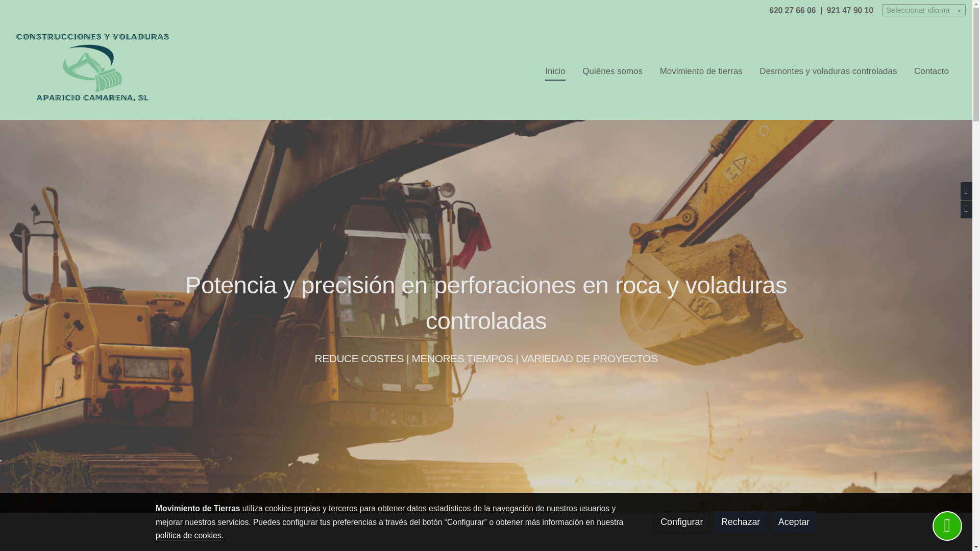 website screenshot of https://voladurasydesmontes.es/