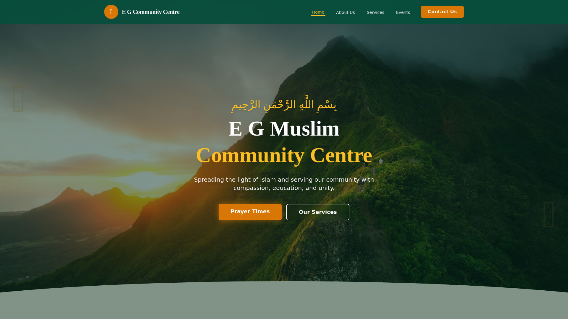 website screenshot of https://egmuslimcommunity.co.uk/