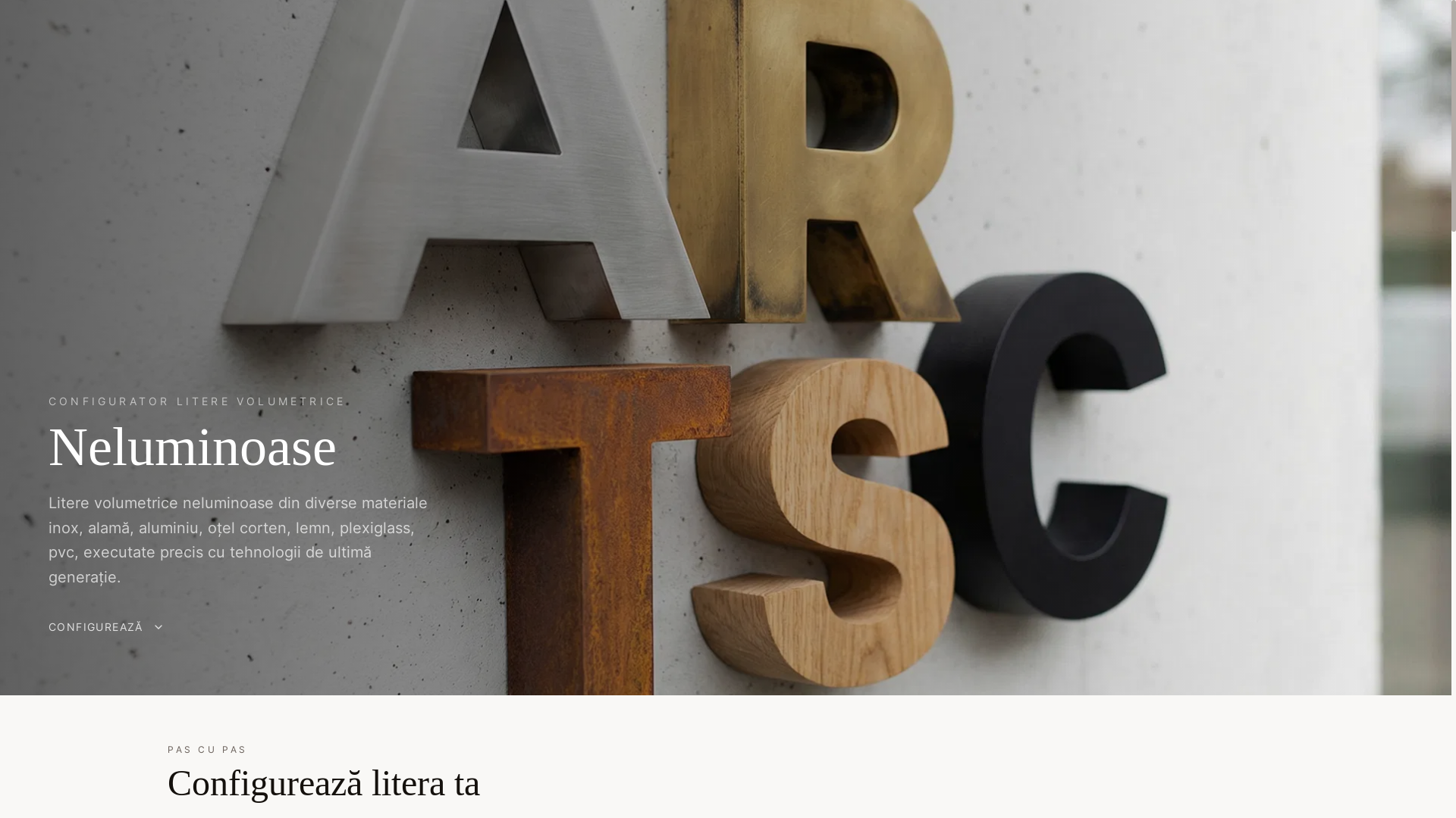 website screenshot of https://fabrica-de-litere.xyz/