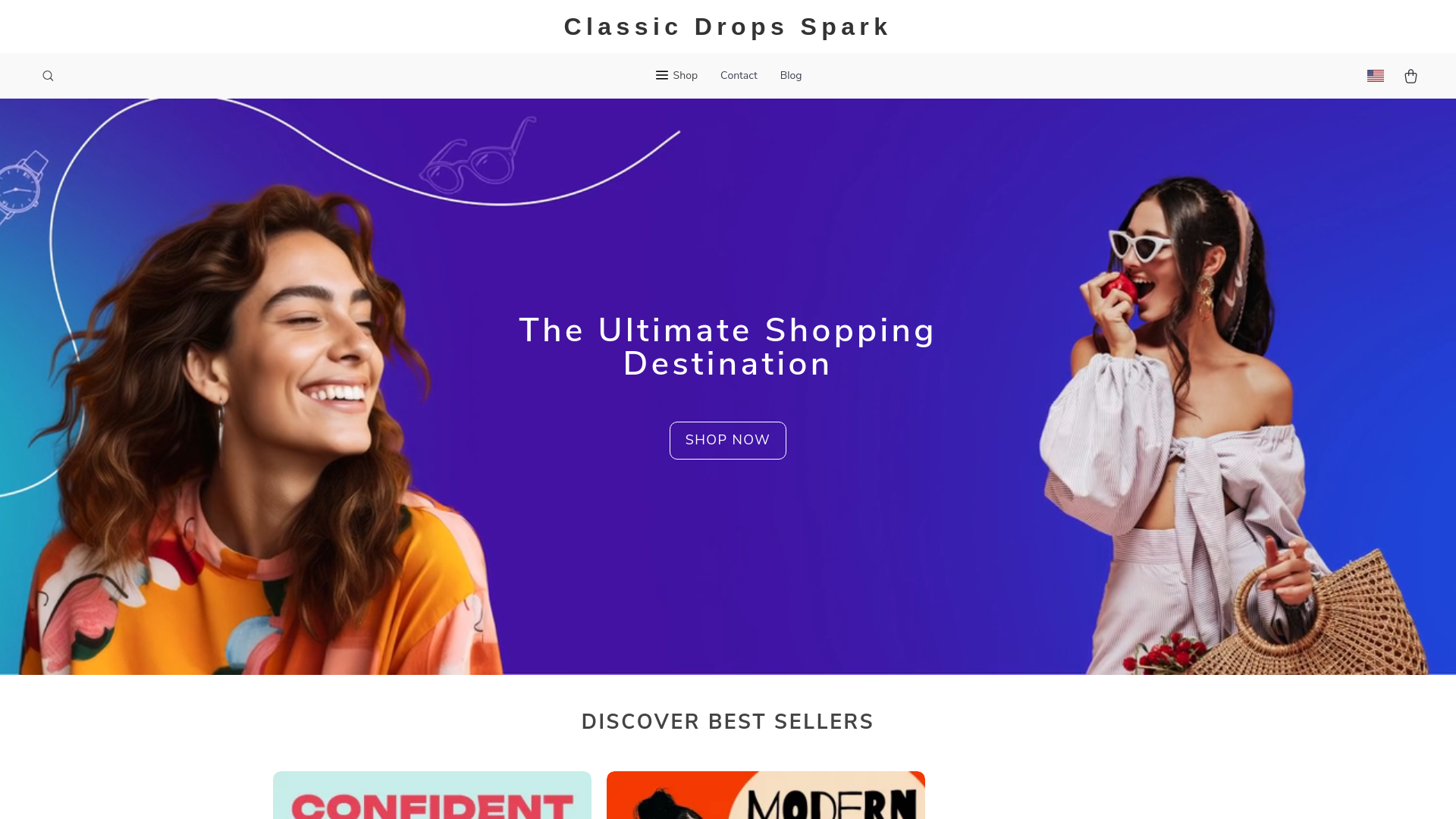 website screenshot of https://classicdropsspark.shop/
