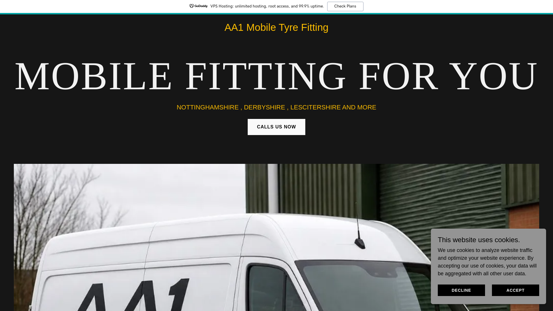 website screenshot of https://aa1mobiletyrefitting.com/