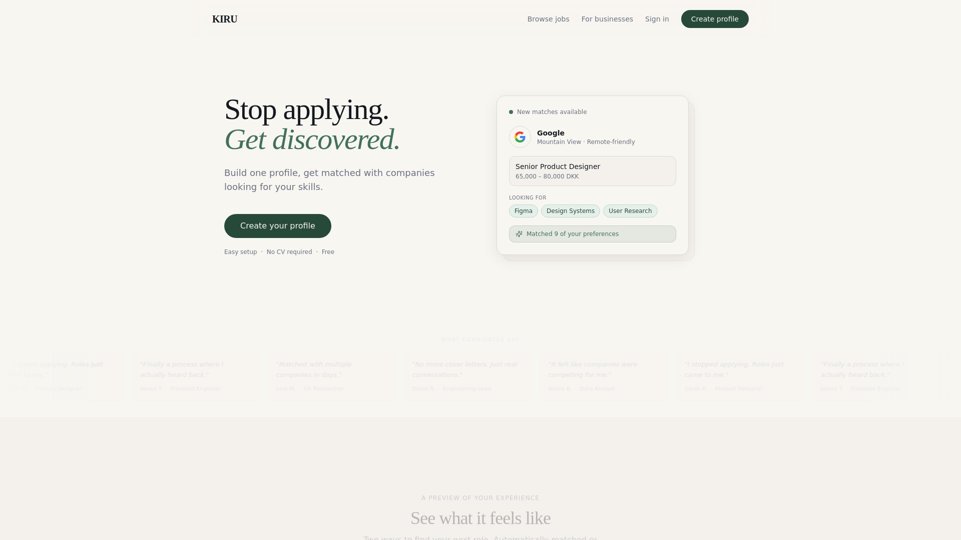 website screenshot of https://usekiru.com/