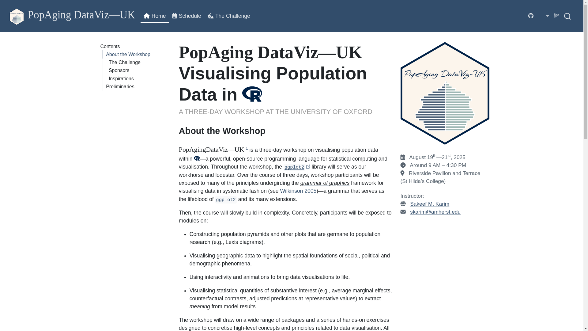 website screenshot of https://popagingdataviz.uk/