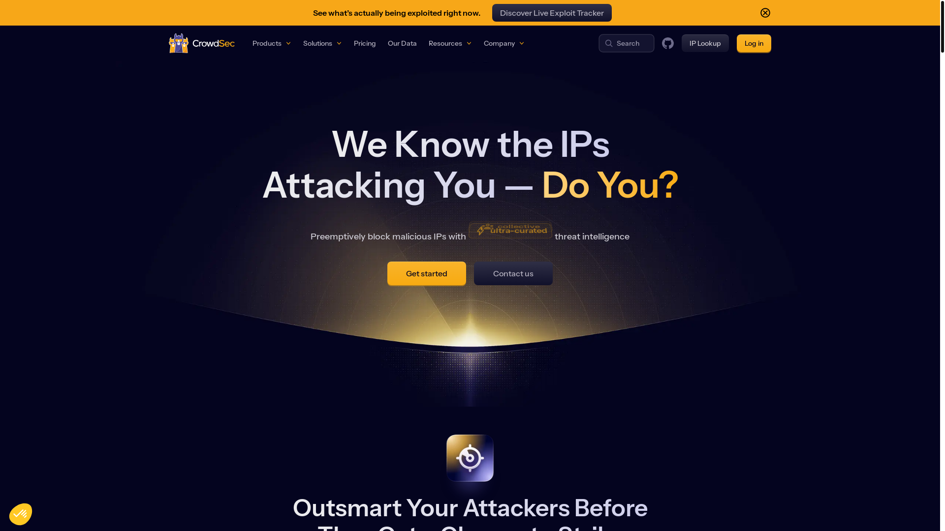 website screenshot of https://crowdsec.net