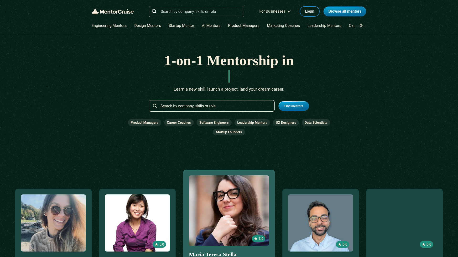 website screenshot of https://startmentorcruise.com