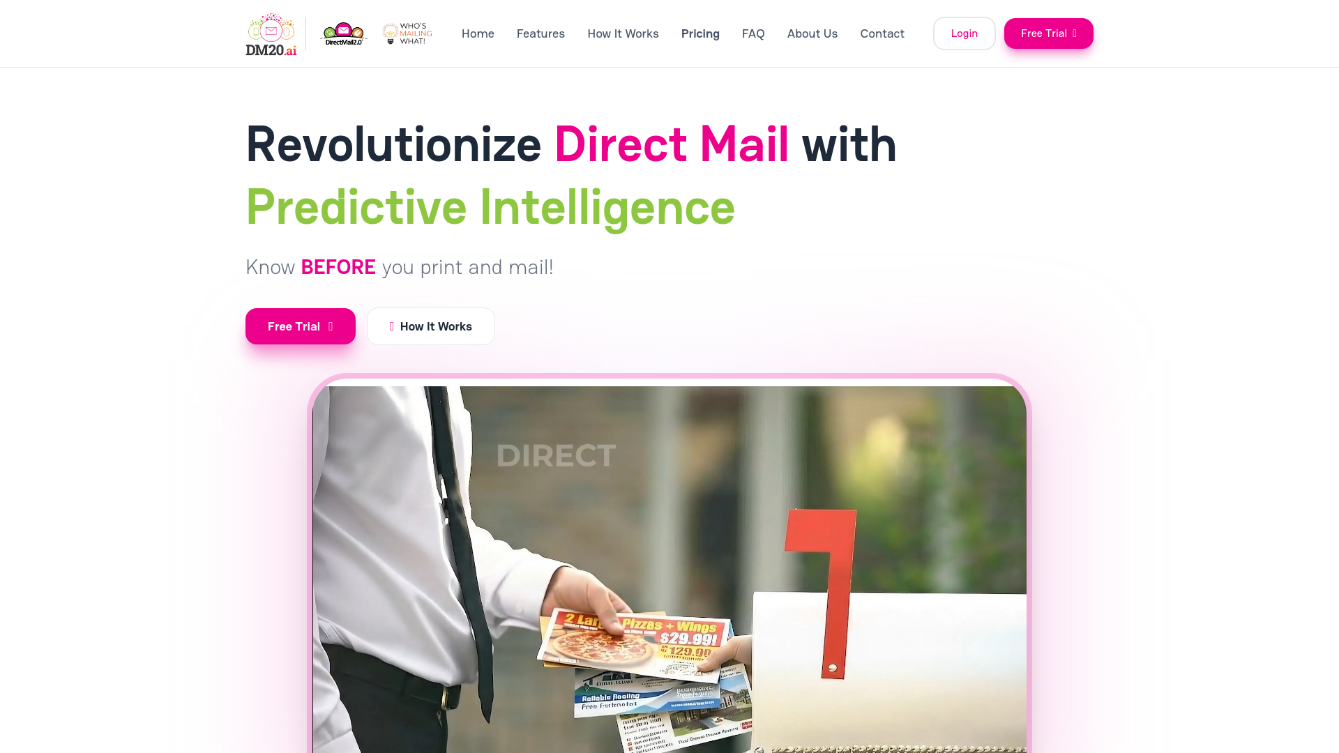 website screenshot of https://clickdm20ai.com/