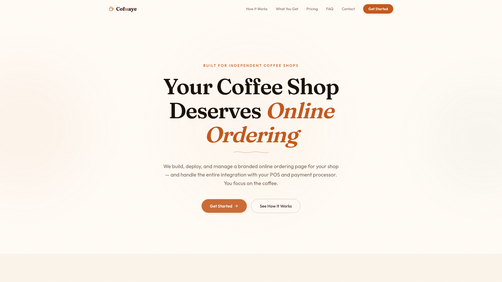 website screenshot of https://cofuaye.com/