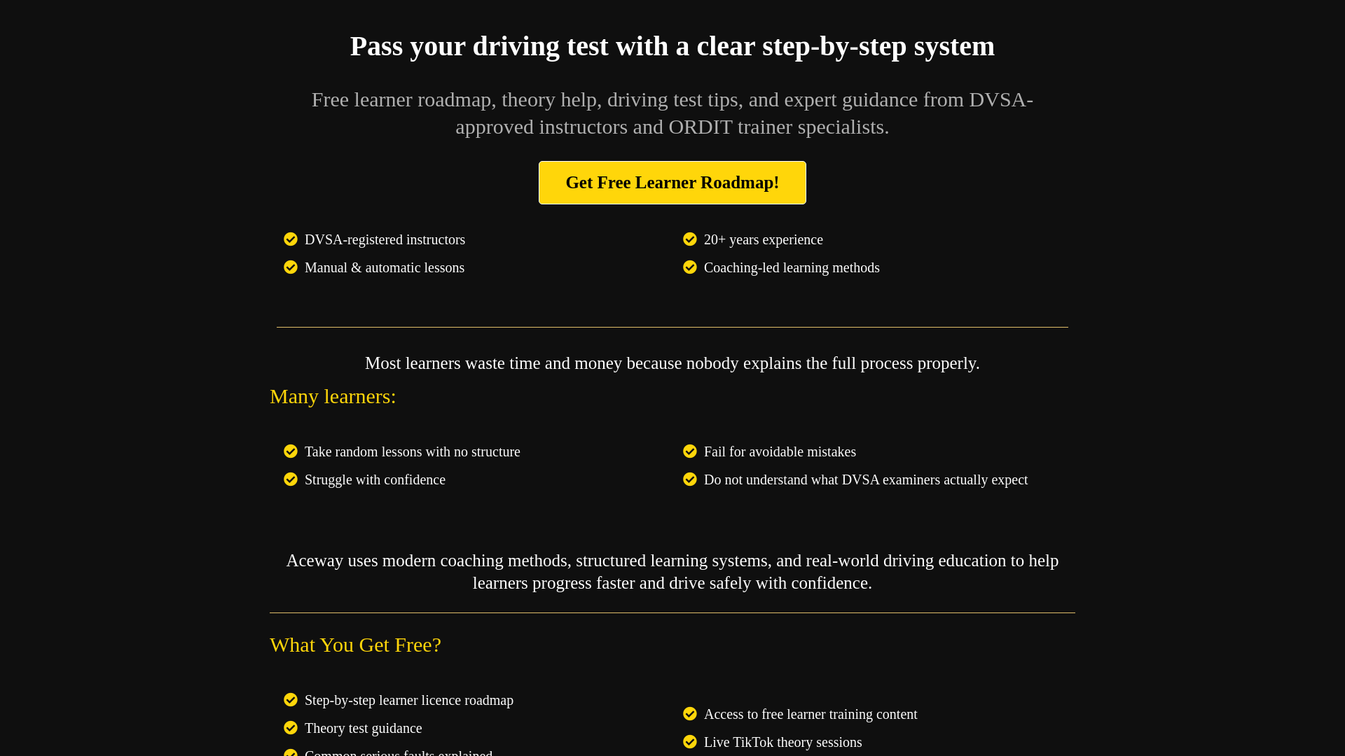 website screenshot of https://acelicense.co.uk/