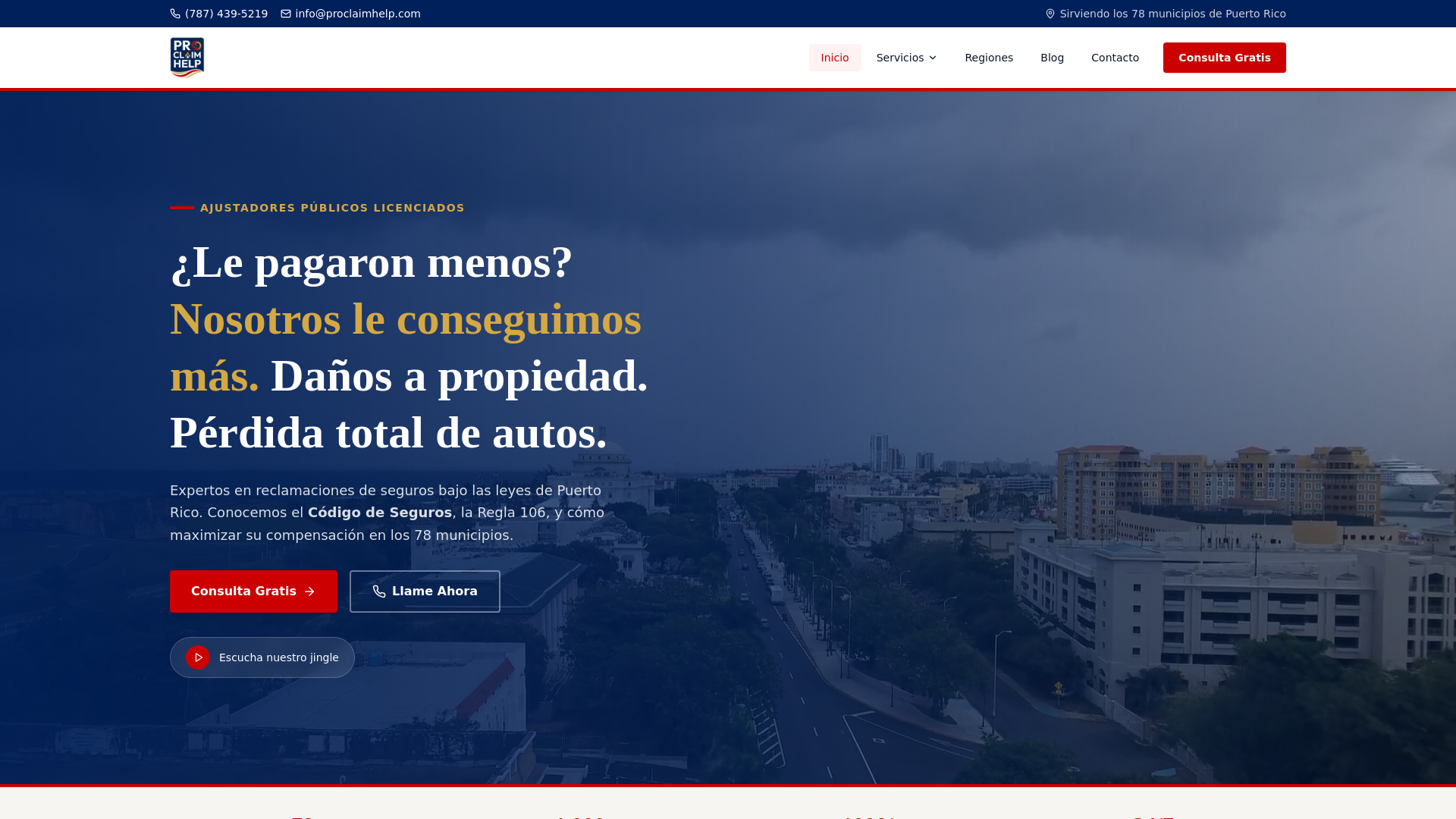 website screenshot of https://ajustadorpr.com/