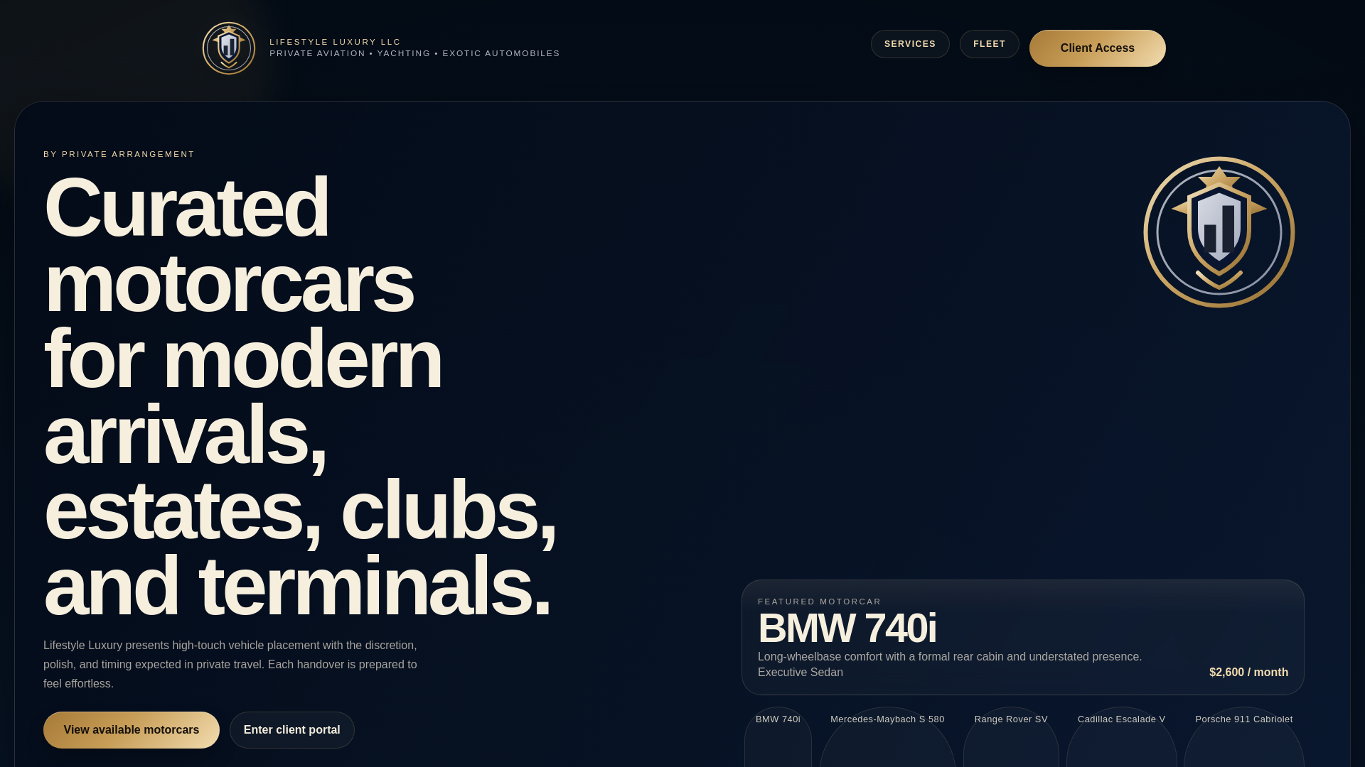 website screenshot of https://lifestyleluxury.autos/