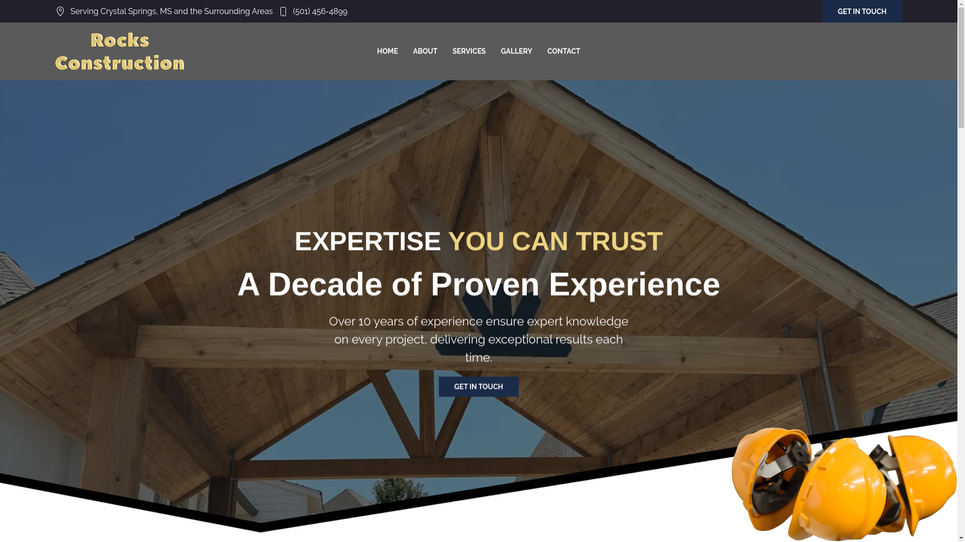 website screenshot of https://rocksconstructionms.com/