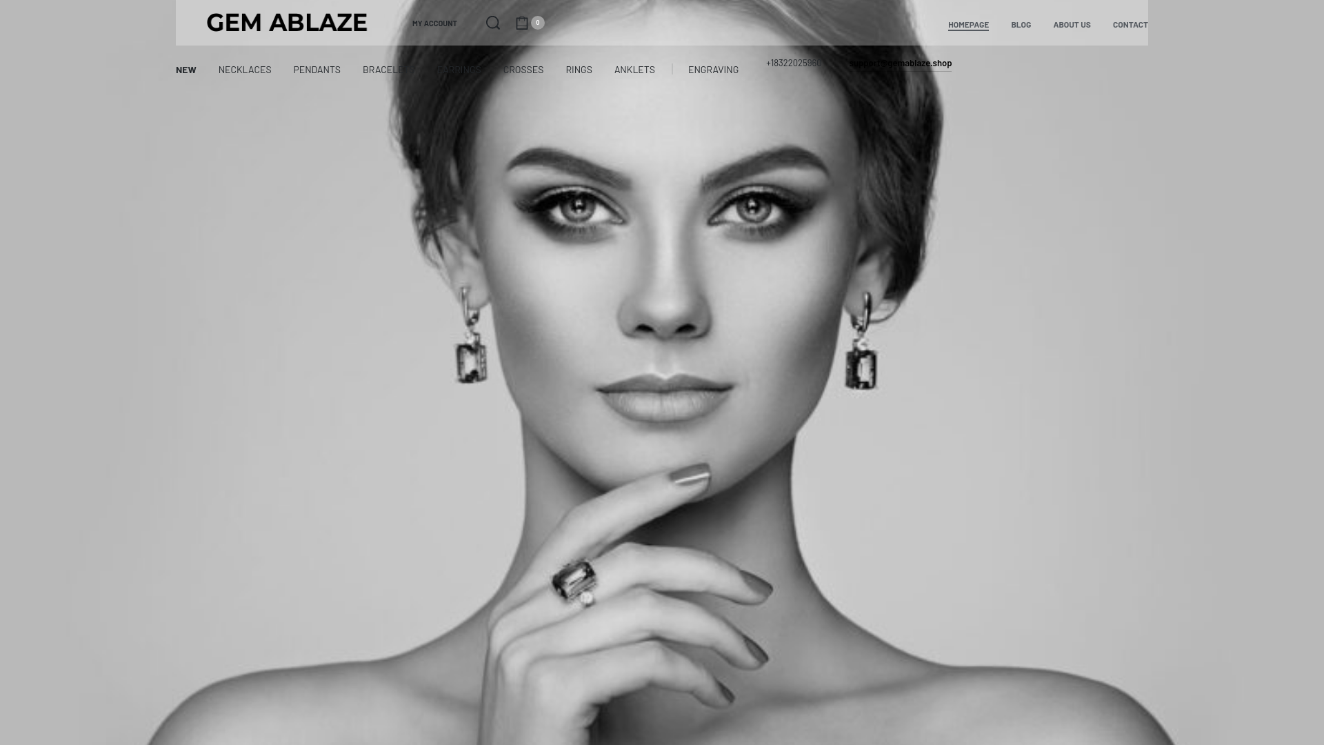 website screenshot of https://gemablaze.shop/