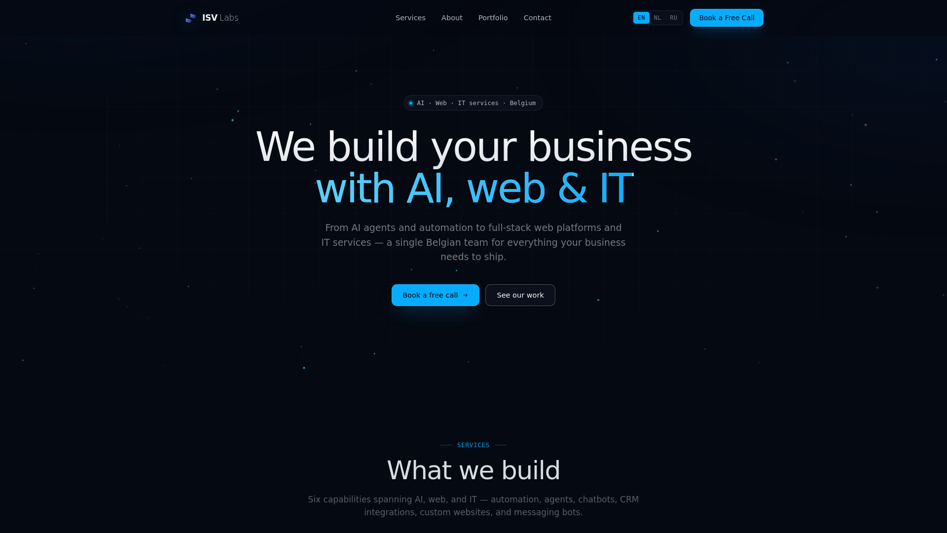 website screenshot of https://isvlabs.be/