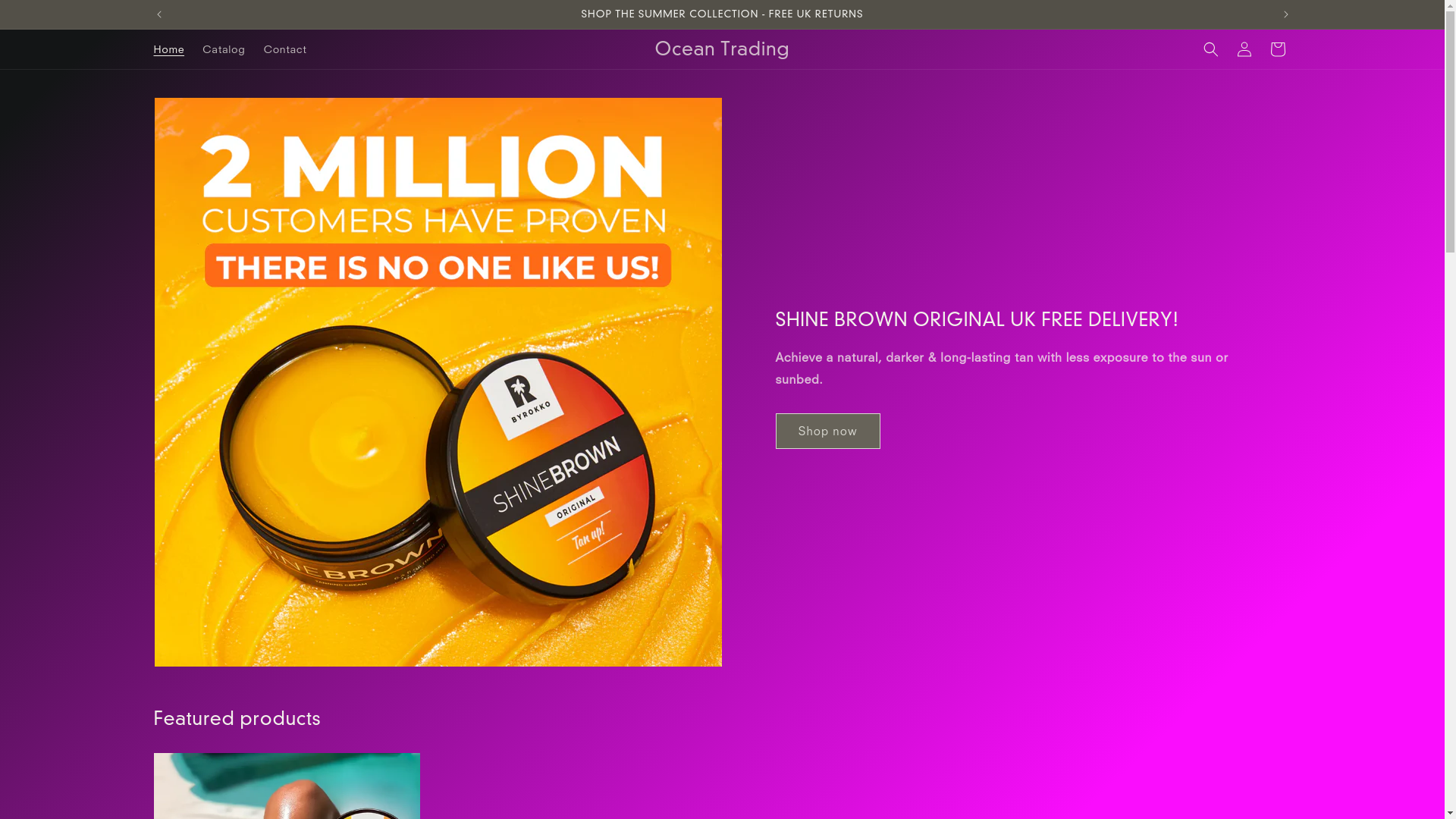 website screenshot of https://shinebrowntanning.com/