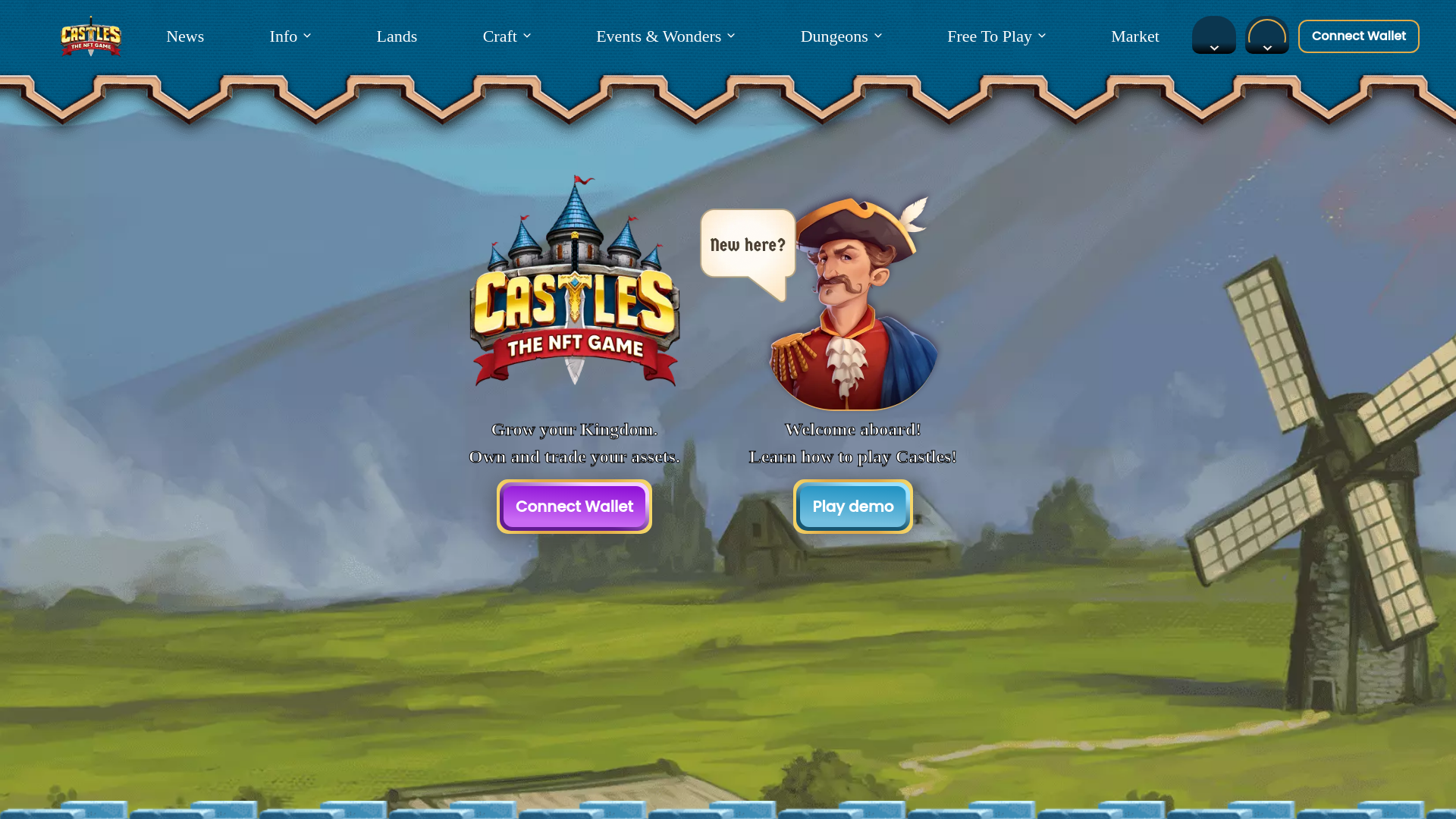 website screenshot of https://castlesnft.io