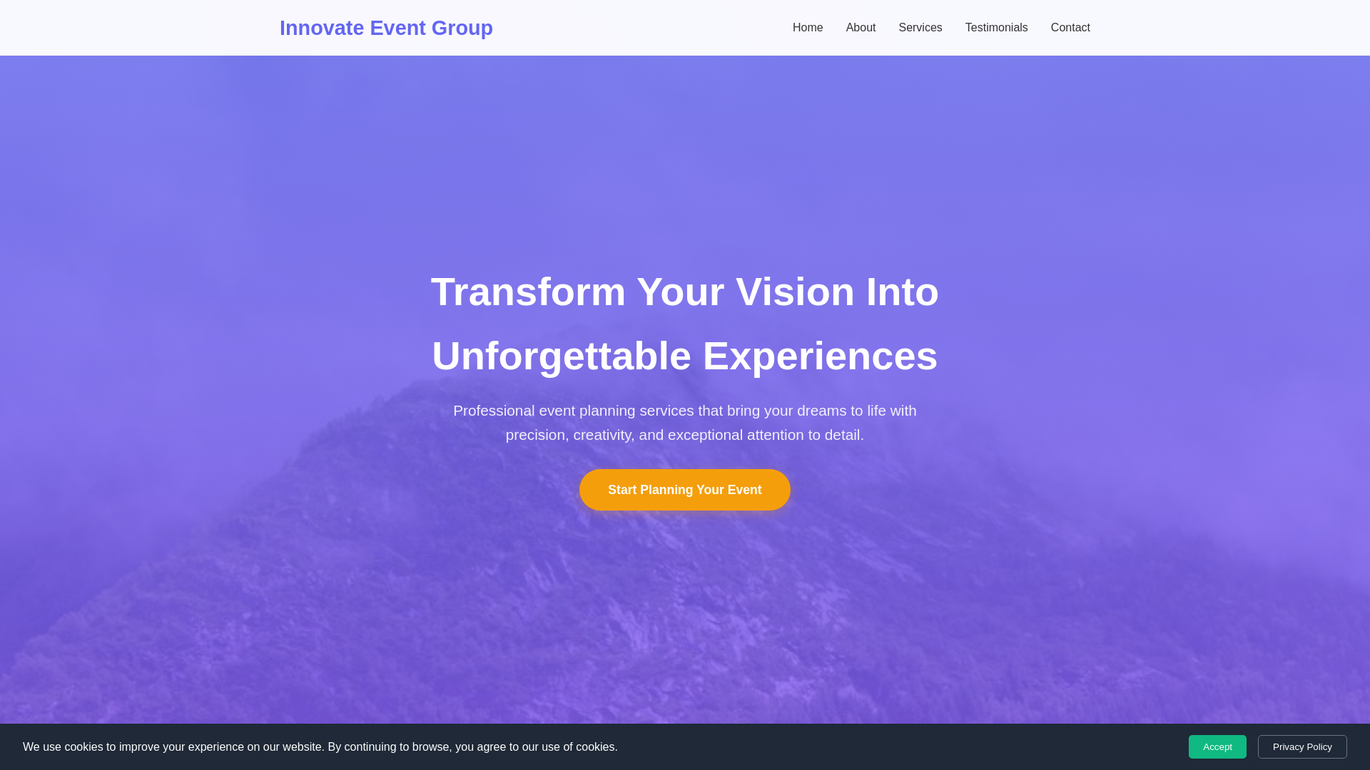 website screenshot of https://innovateeventgroup.click