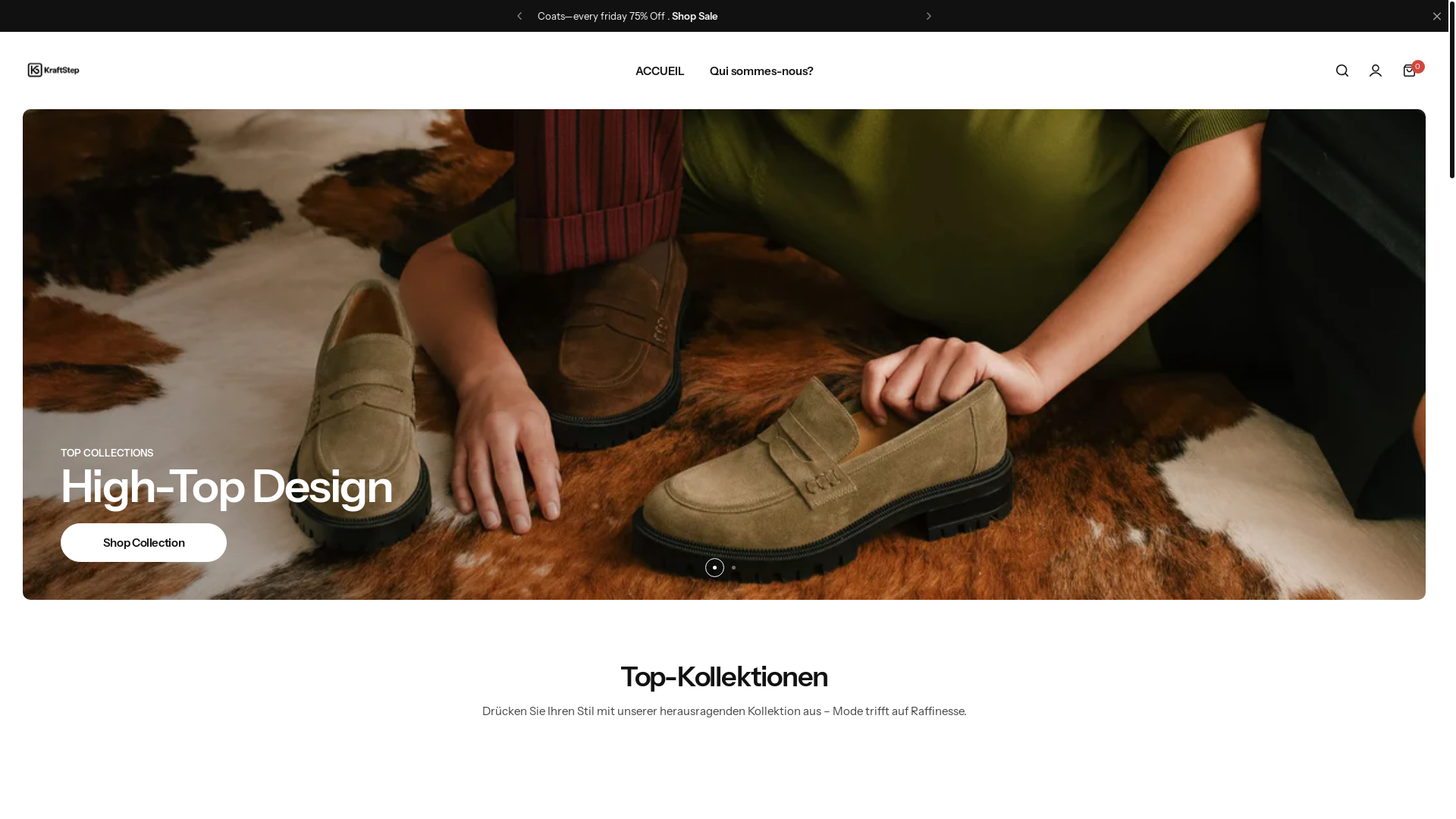 website screenshot of https://kraftsteps.store/