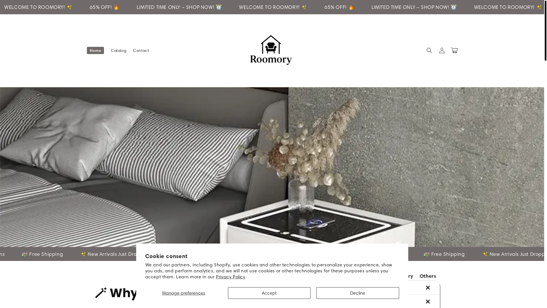 website screenshot of https://roomory.store/