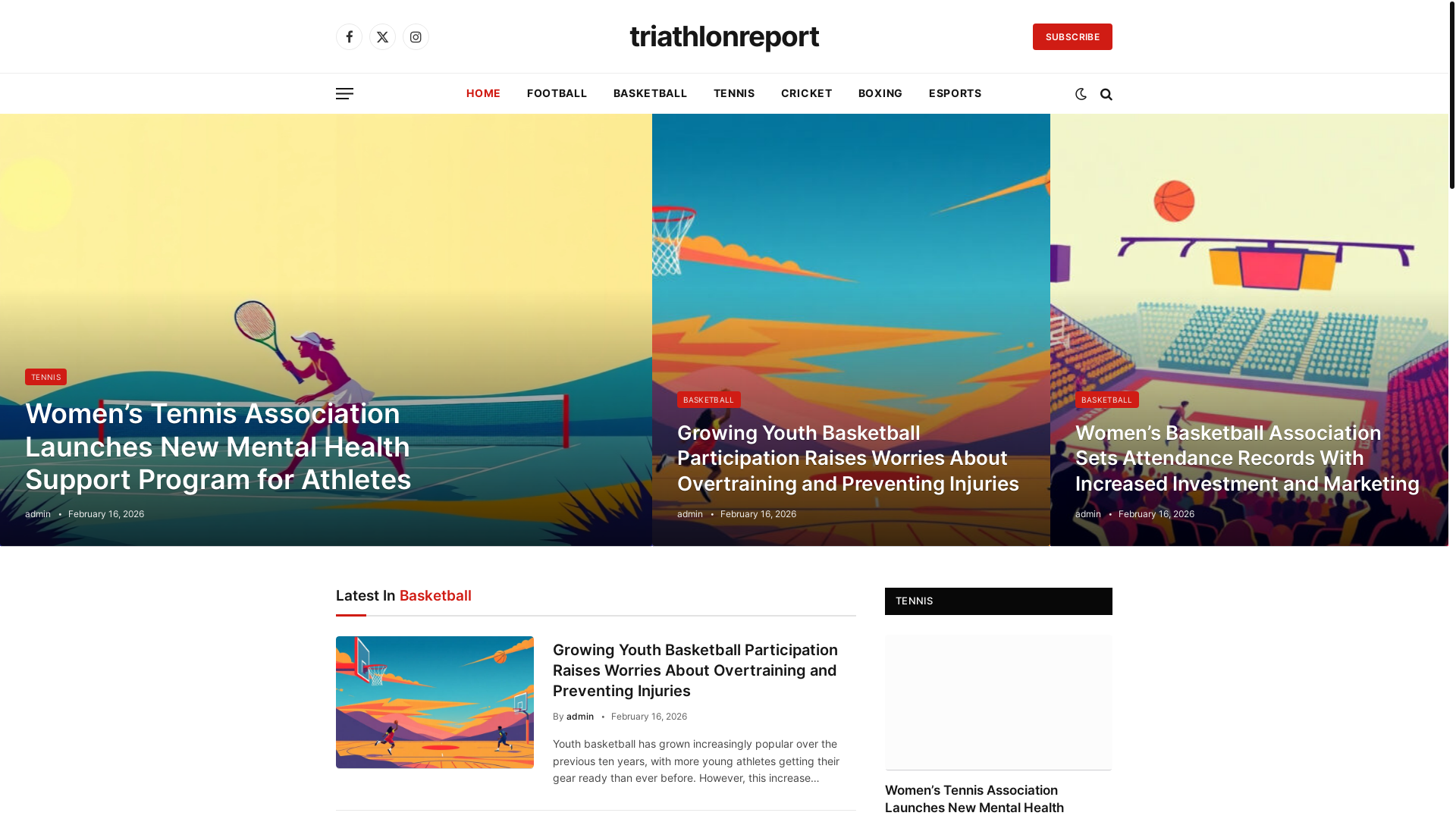 website screenshot of https://triathlonreport.co.uk/