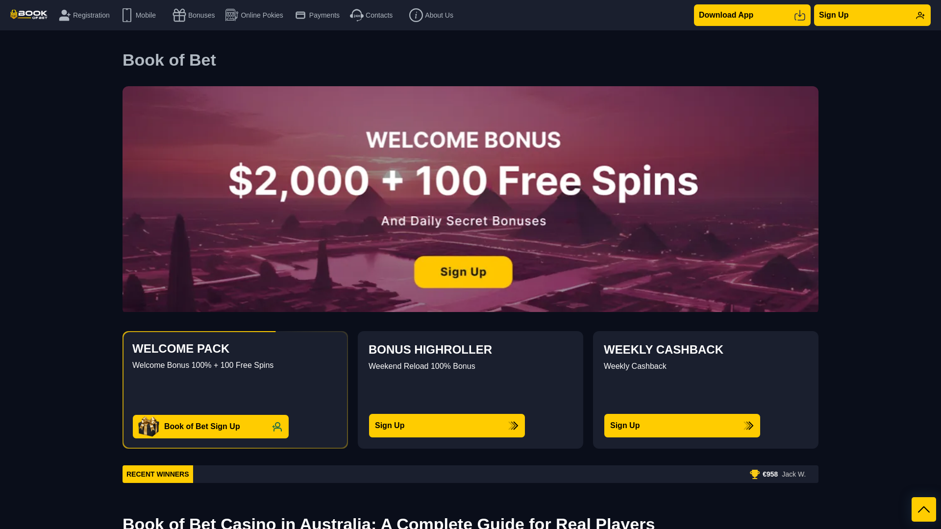 website screenshot of https://bookofbet-aussie.com/