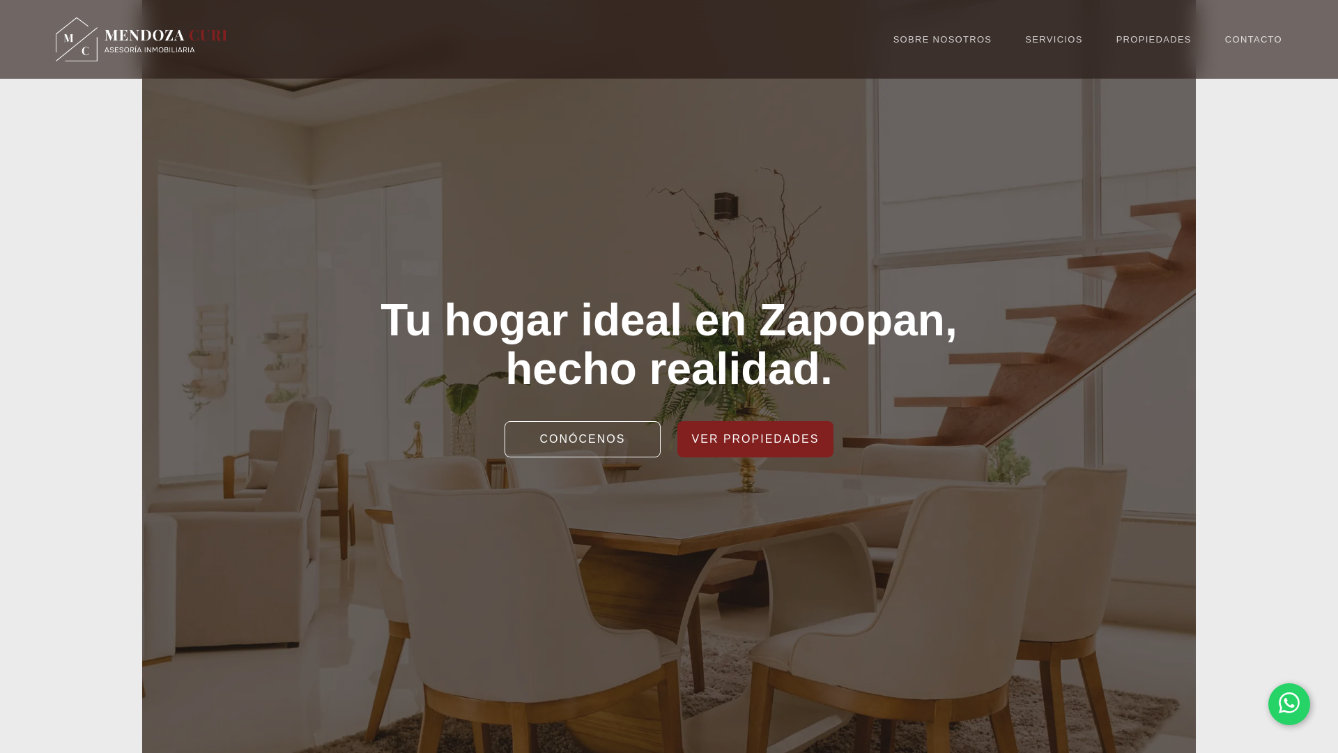 website screenshot of https://propiedades-mendoza-curi.com