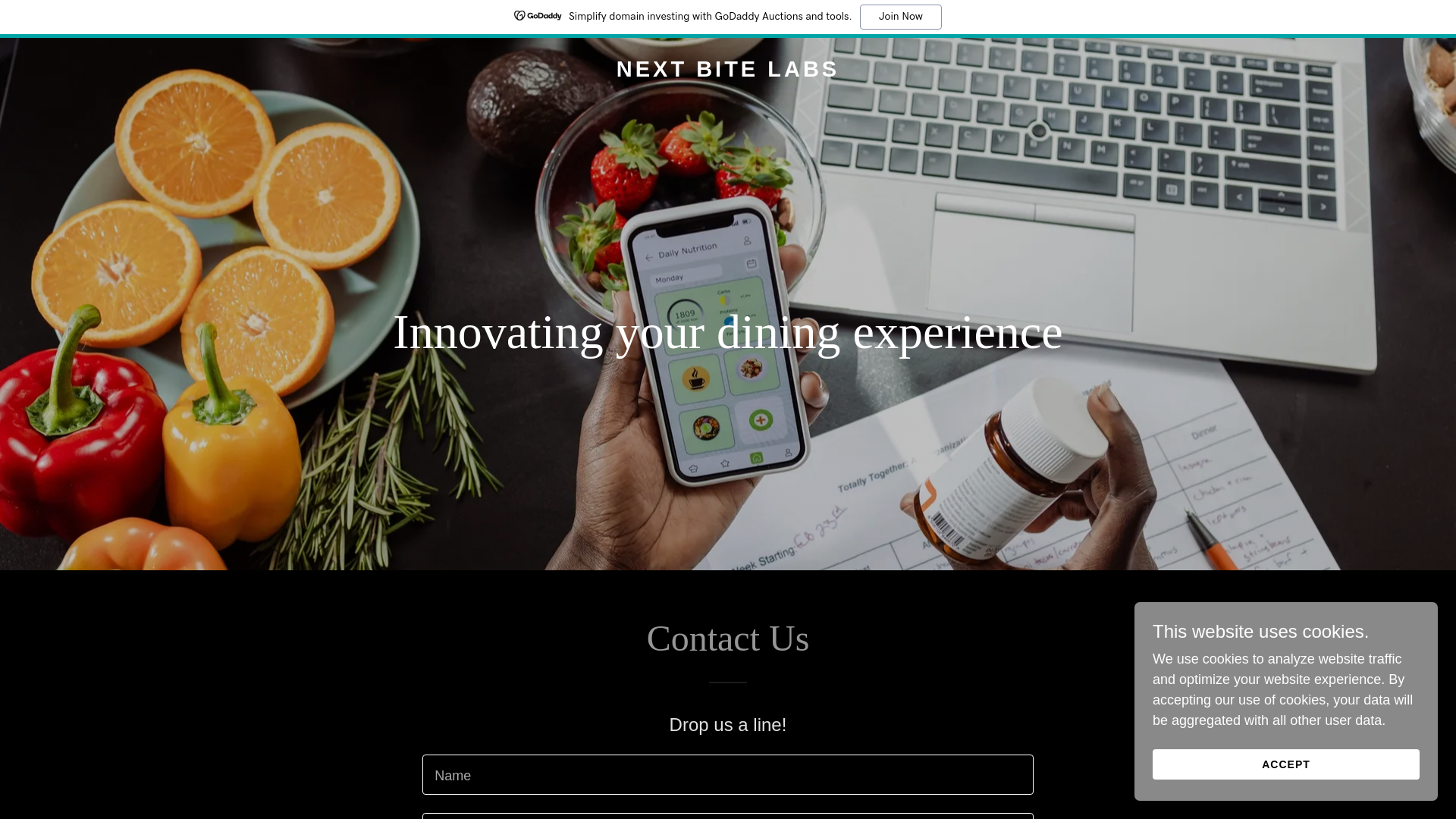 website screenshot of https://nextbitelabs.org/