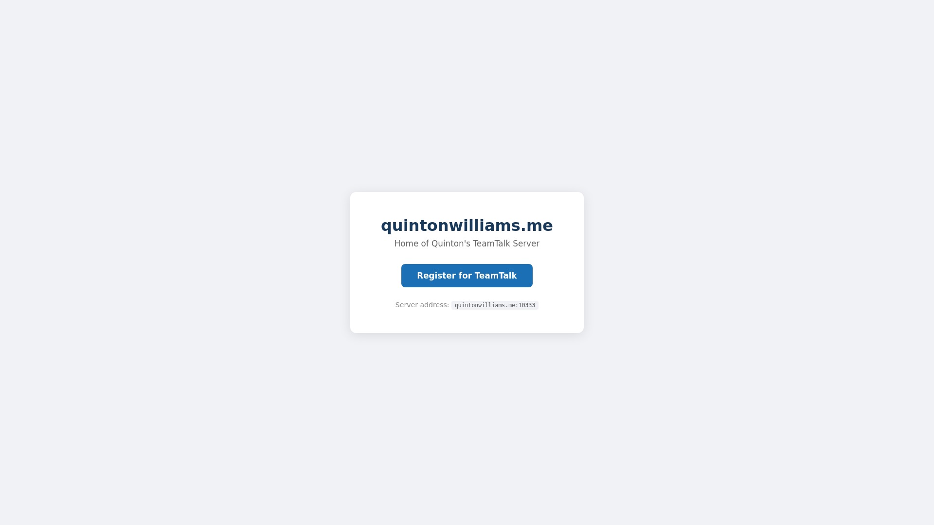 website screenshot of https://quintonwilliams.me/