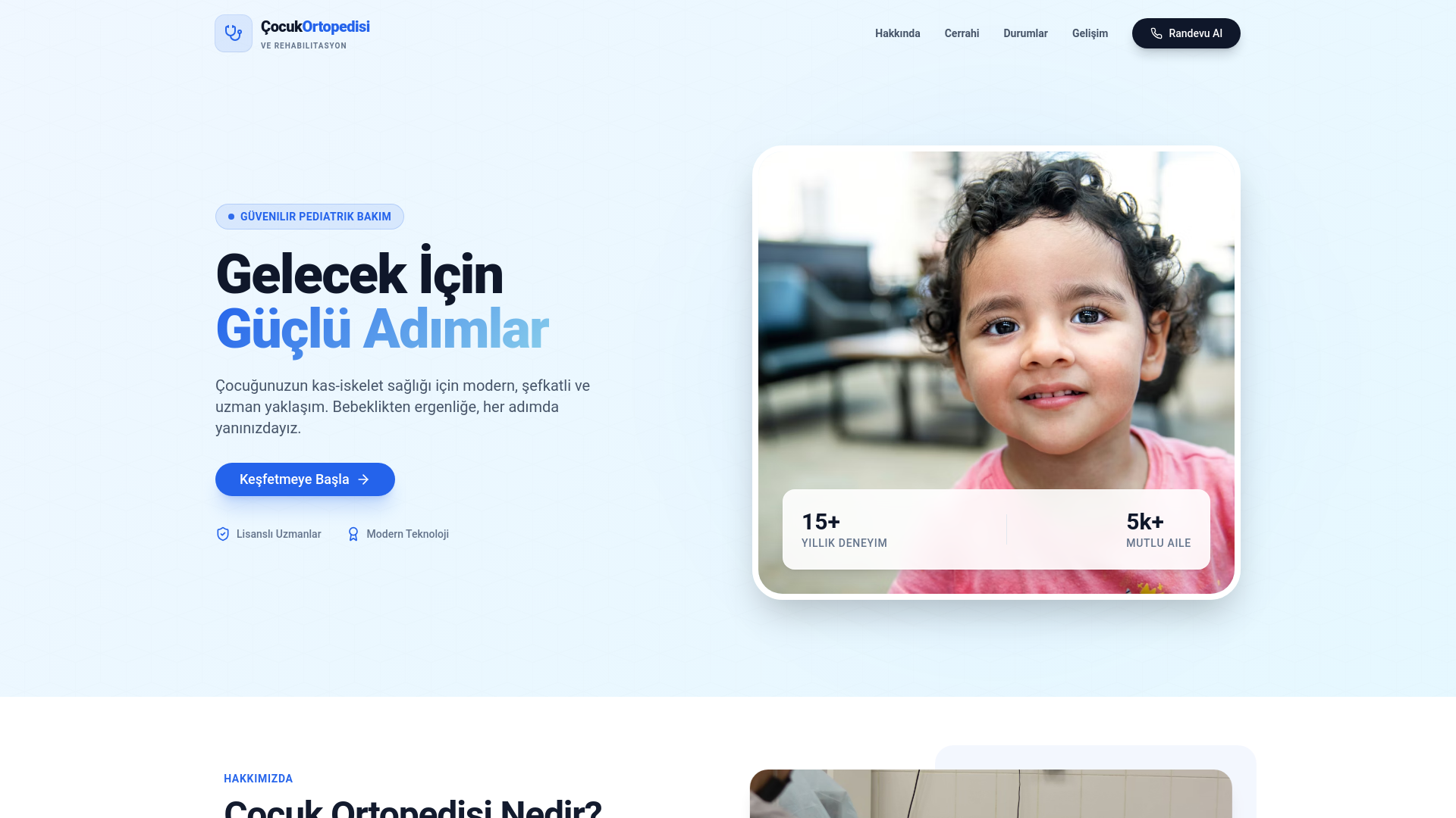 website screenshot of https://cocukortopedistim.com