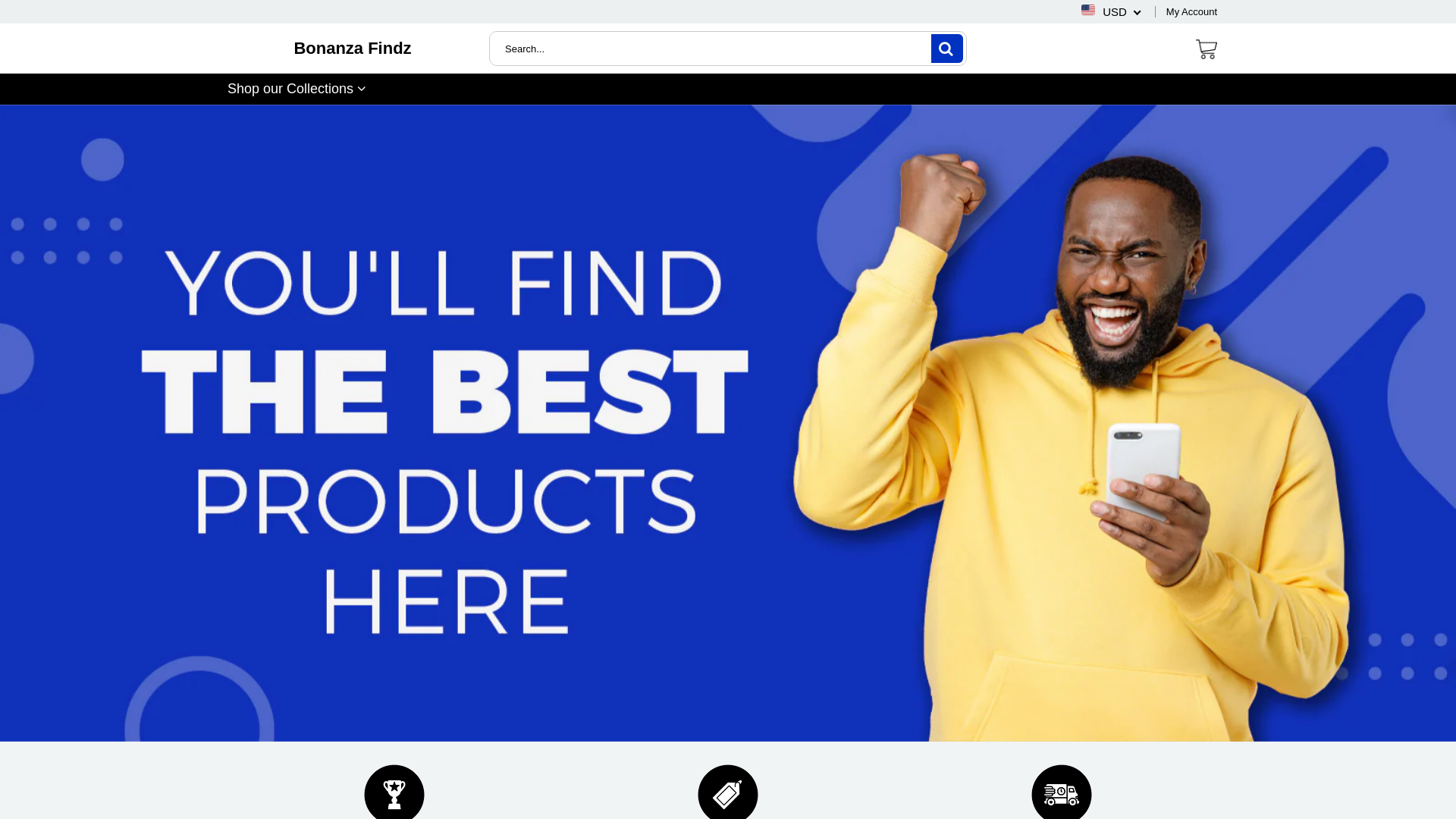 website screenshot of https://bonanzafindz.com/