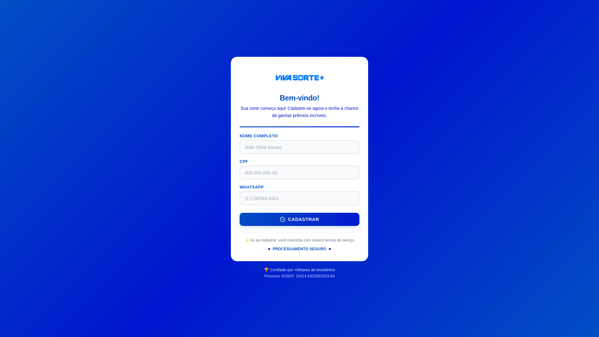website screenshot of https://vivasorte.lat/
