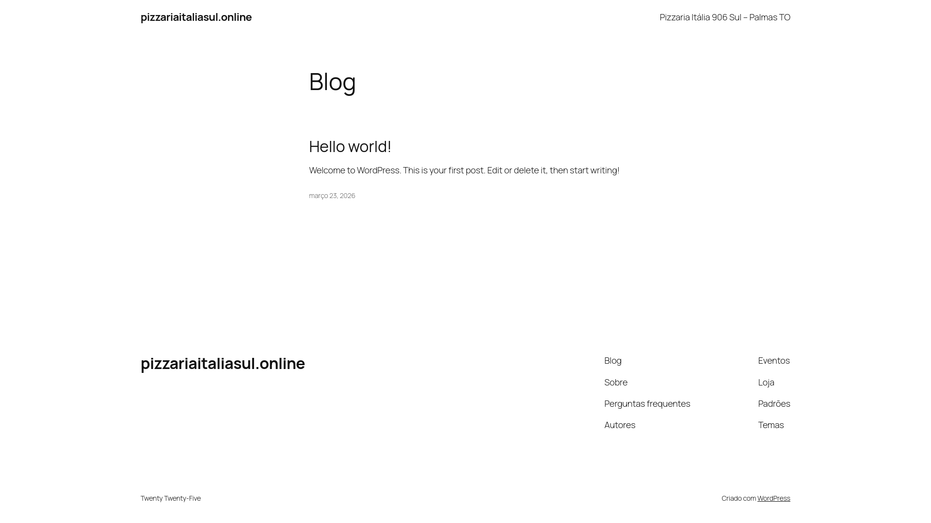 website screenshot of https://pizzariaitaliasul.online/