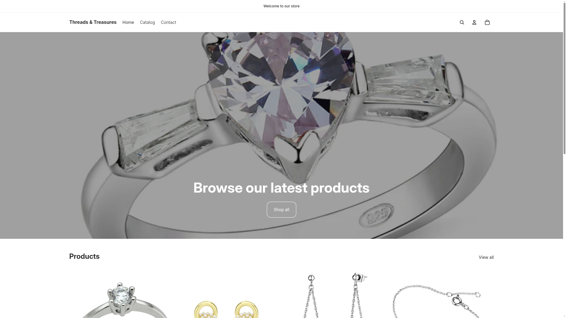 website screenshot of https://threadstreasures.com.co/