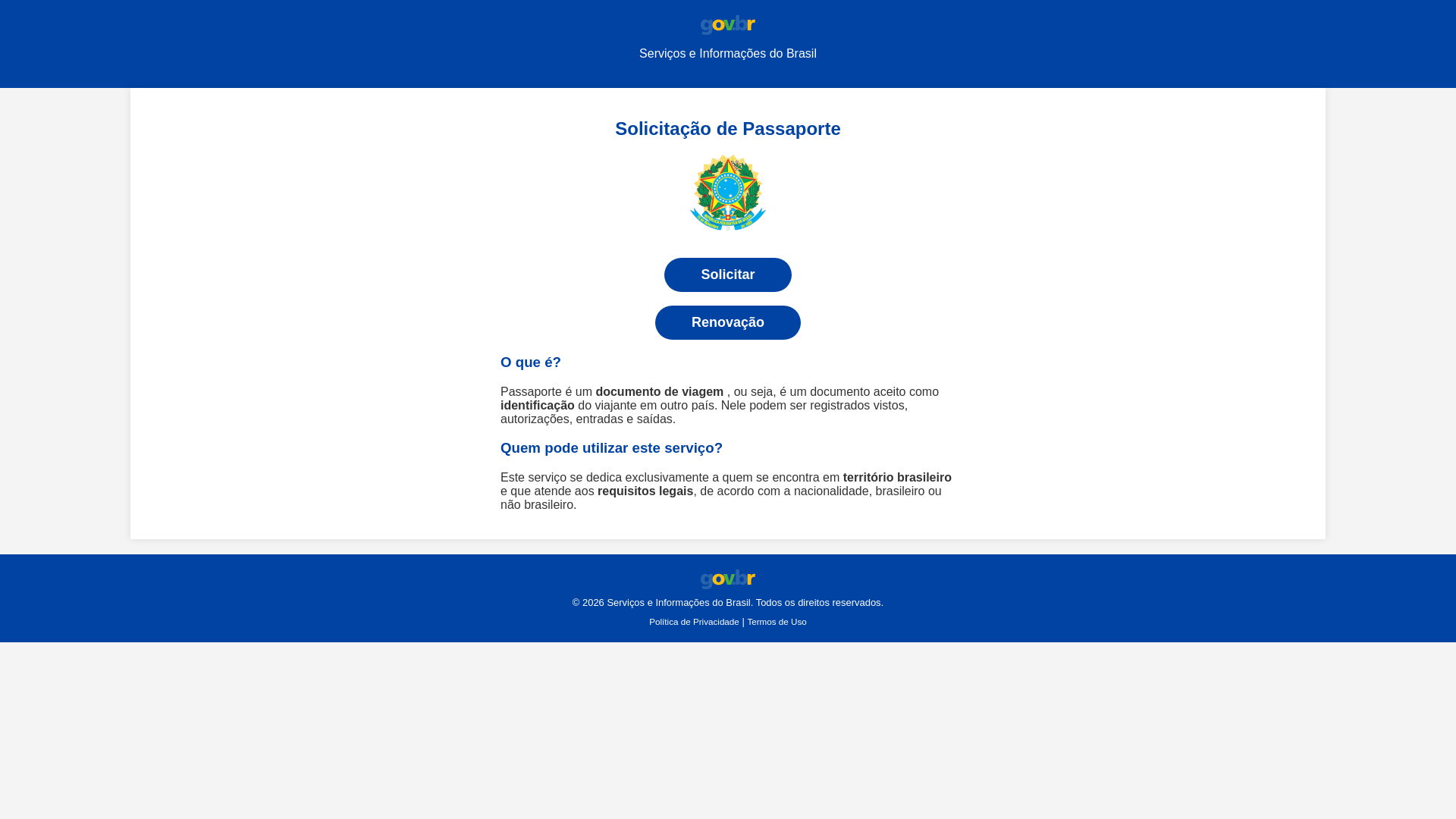 website screenshot of https://guiapassaporte.digital