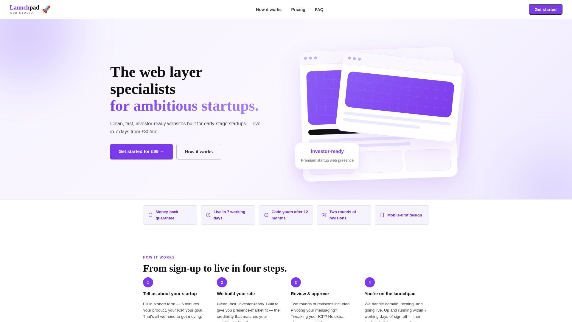 website screenshot of https://launchpadwebstudio.com/