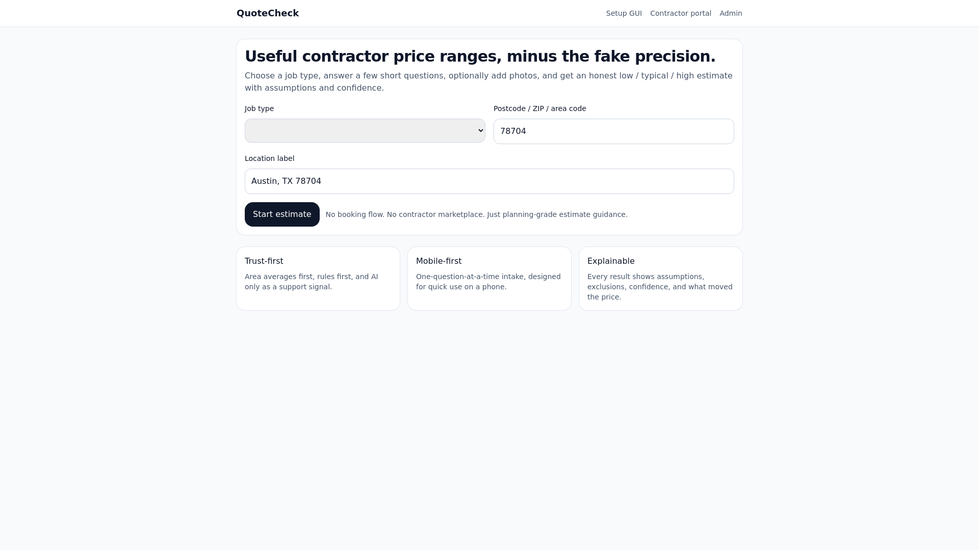 website screenshot of https://quotecheck-web.pages.dev/