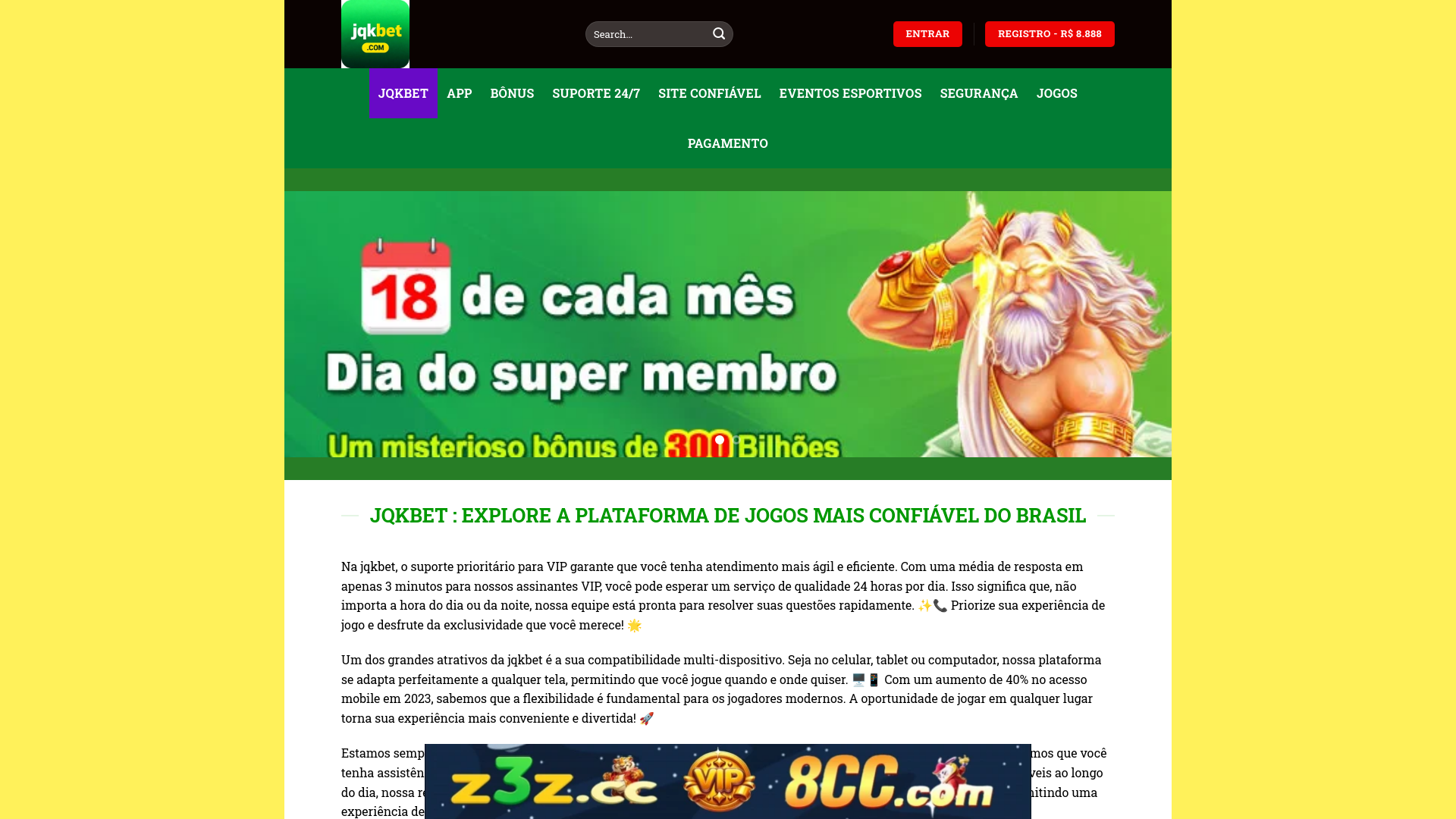 website screenshot of https://jqkbetsc.com/