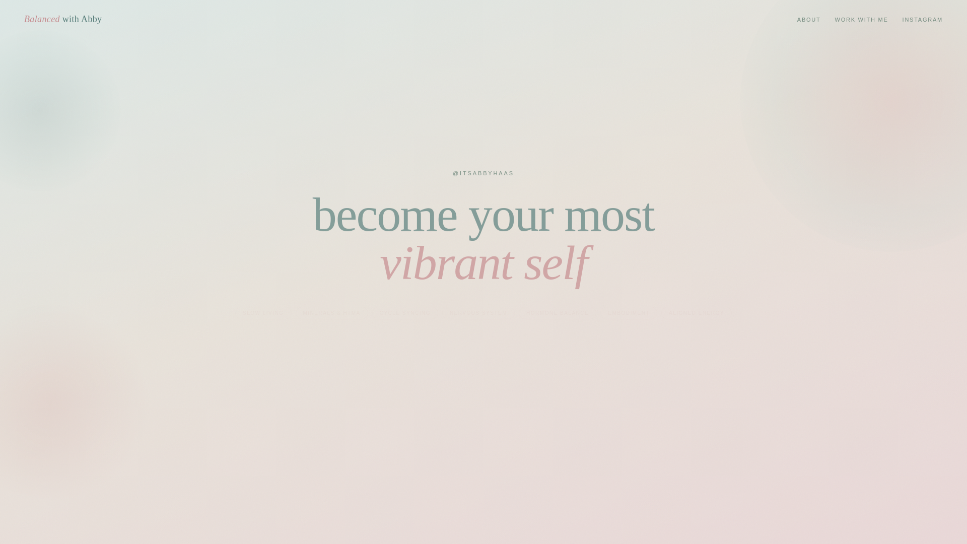 website screenshot of https://balancedwithabby.com/