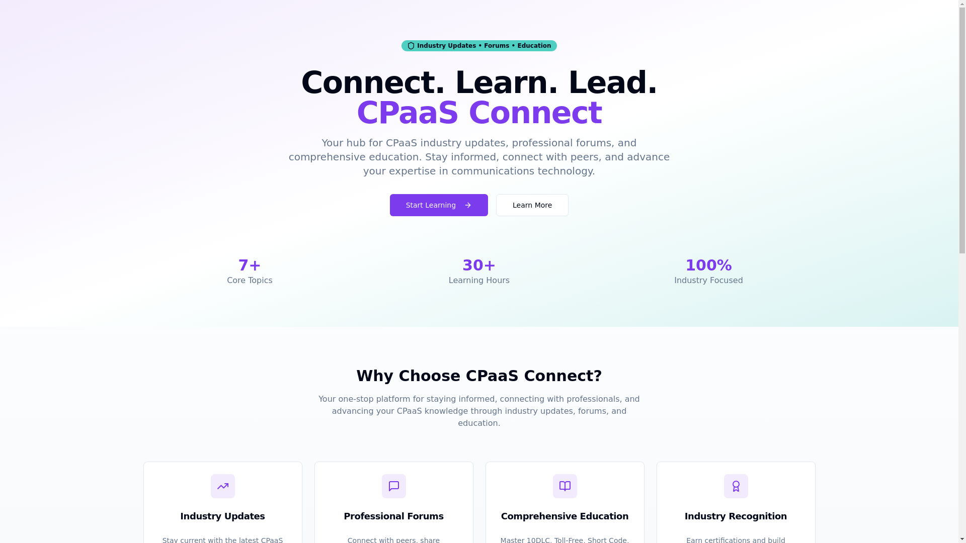website screenshot of https://cpaasconnect.org/