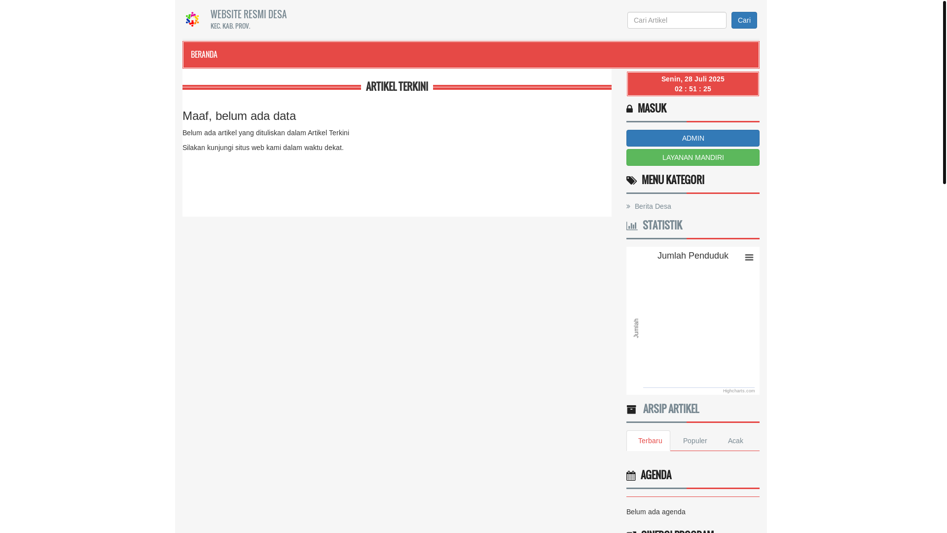 website screenshot of https://sokatengah.desa.id/