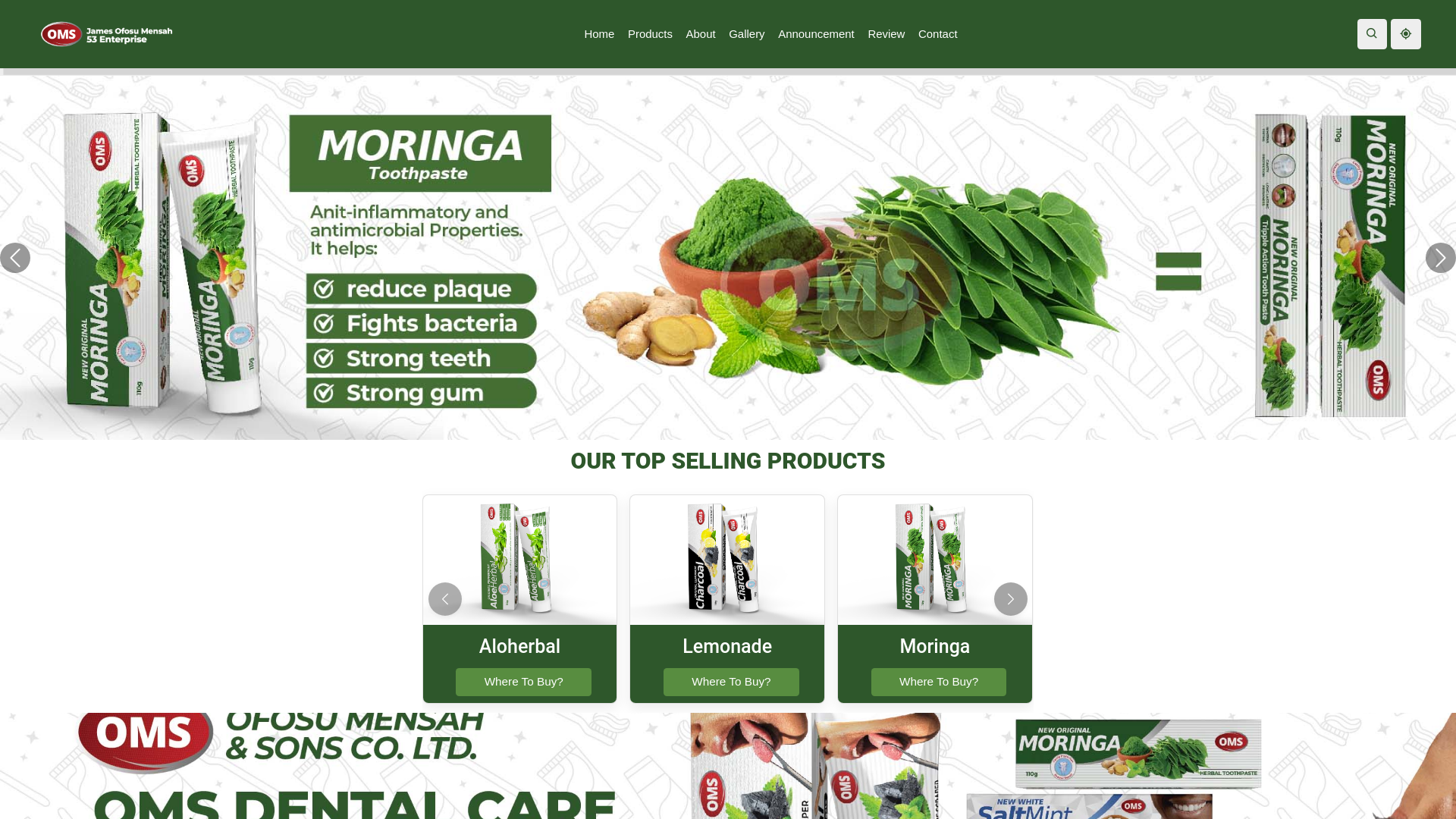 website screenshot of https://jom53enterprise.com