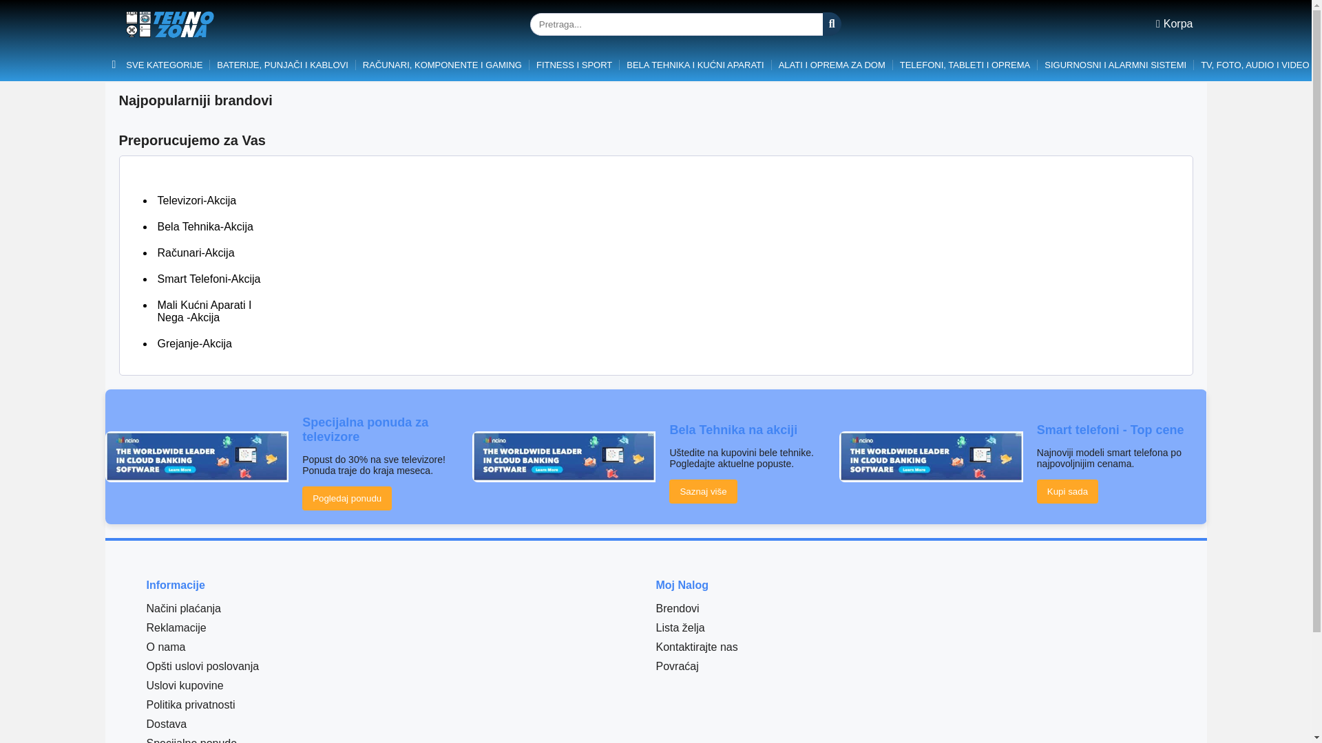 website screenshot of https://tehnozona.rs/
