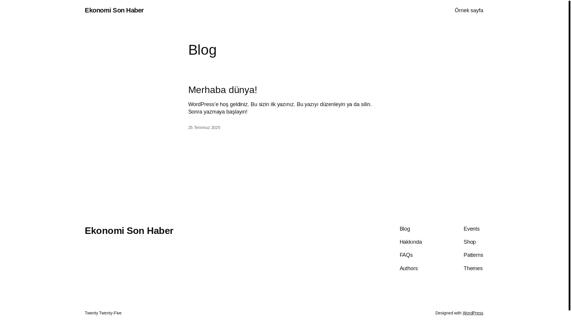 website screenshot of https://ekonomisonhaber.com/