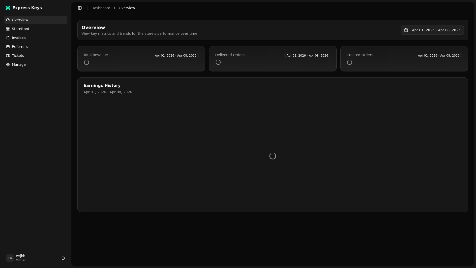 website screenshot of https://expr-dash.pages.dev/