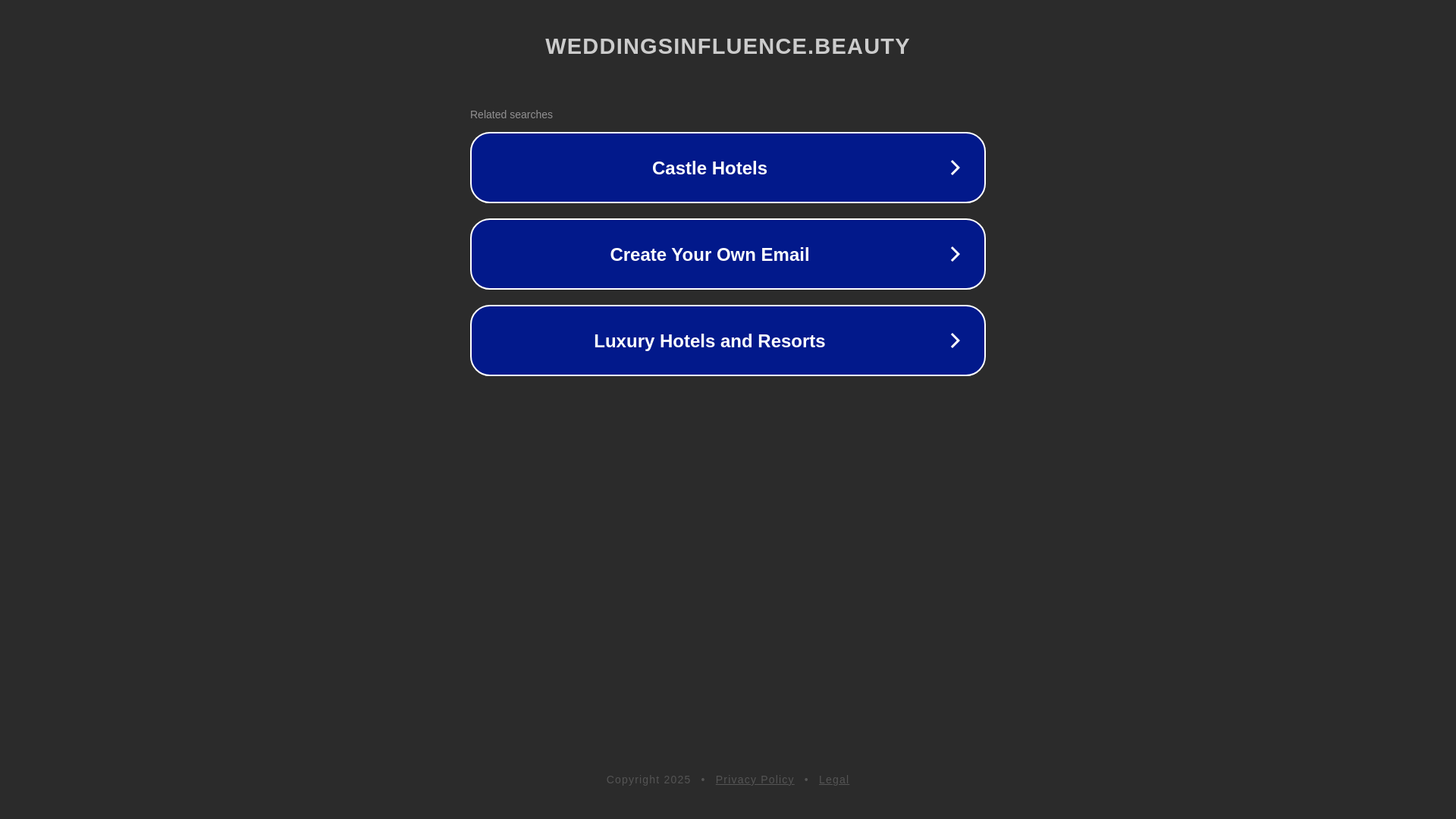 website screenshot of https://weddingsinfluence.beauty/