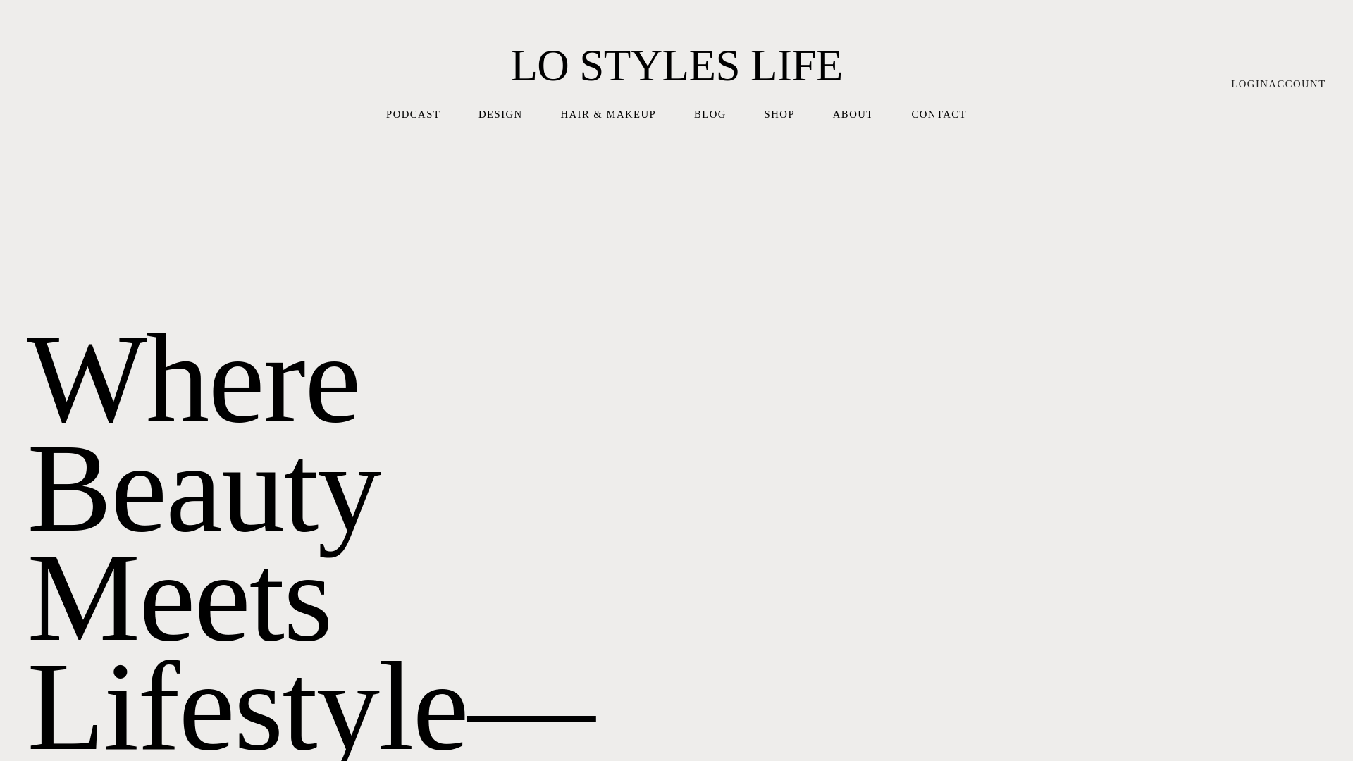 website screenshot of https://lostyleslife.co