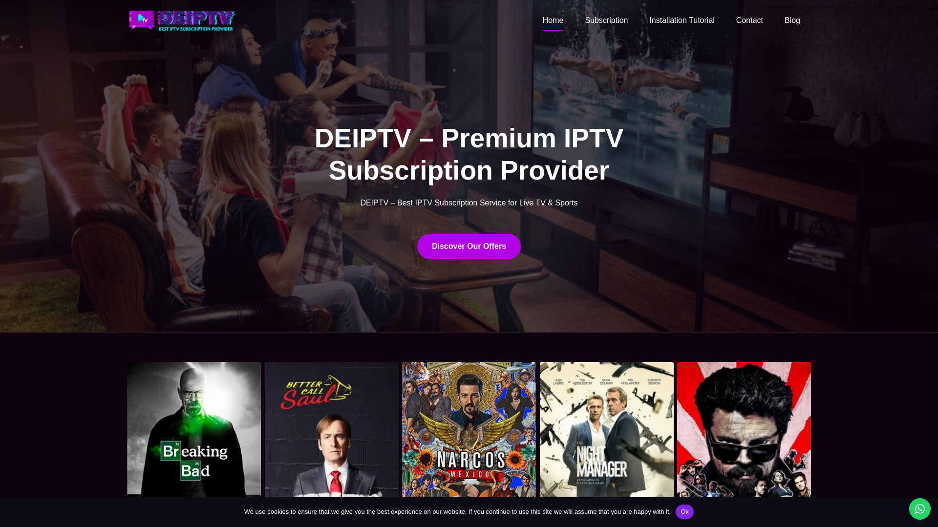 website screenshot of https://iptvservice.ink