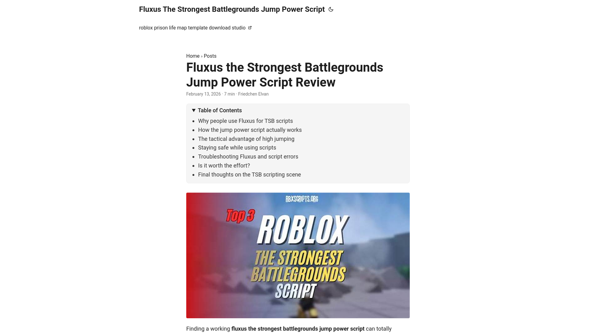 website screenshot of https://fluxus-the-strongest-battlegrounds-jump-power-script.pages.dev/